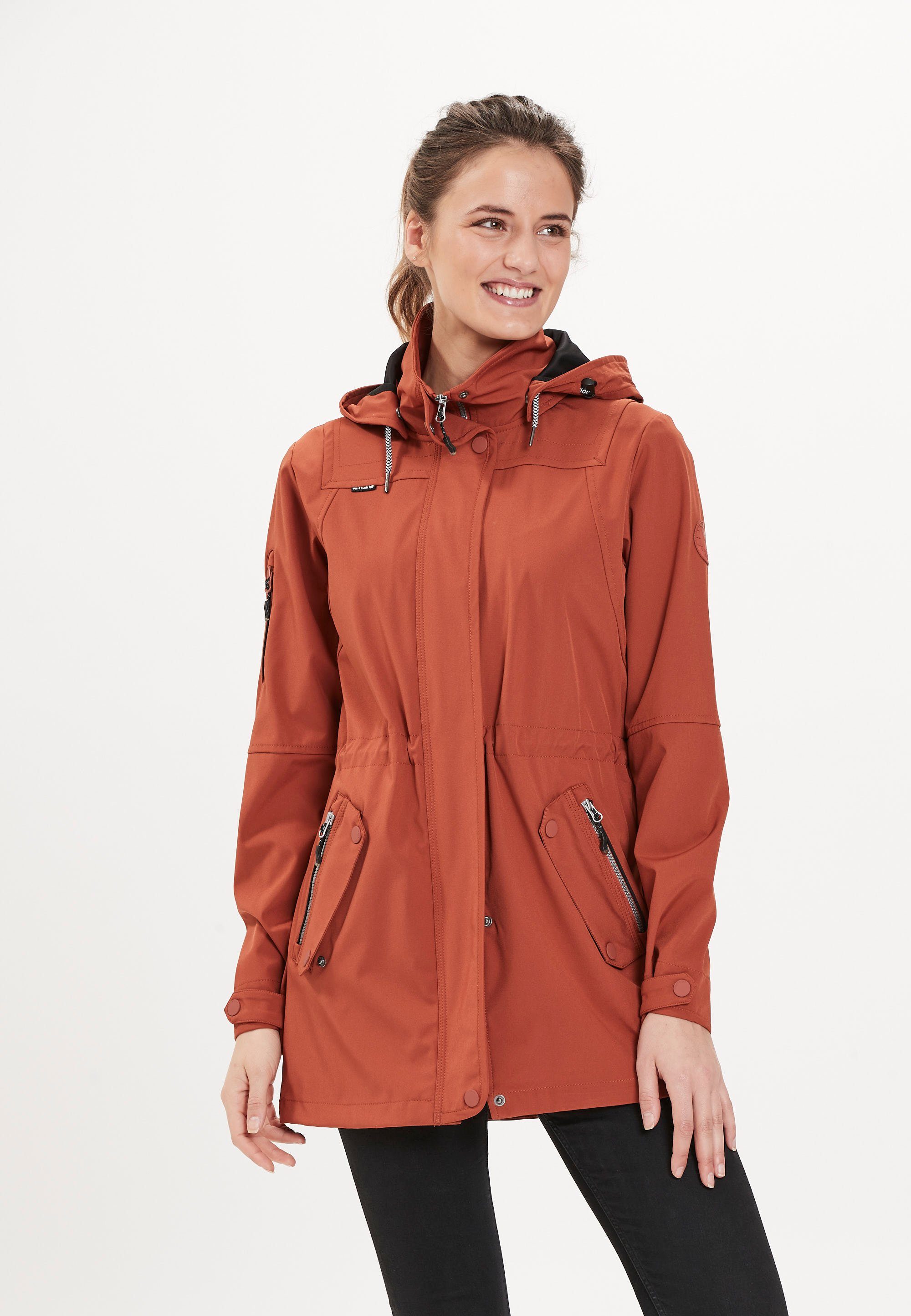 WHISTLER Softshelljacke ISOBEL Langschnitt rostbraun komfortablem mit