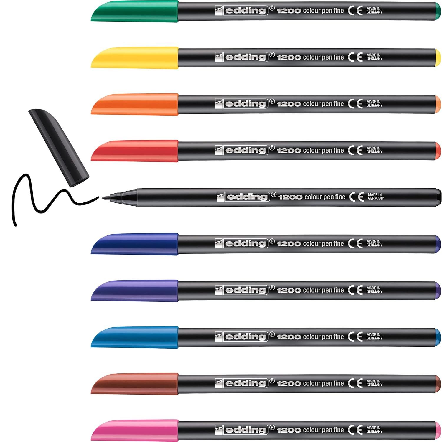 edding Marker edding 1200 colourpen Fasermaler pastell – 10er-Set