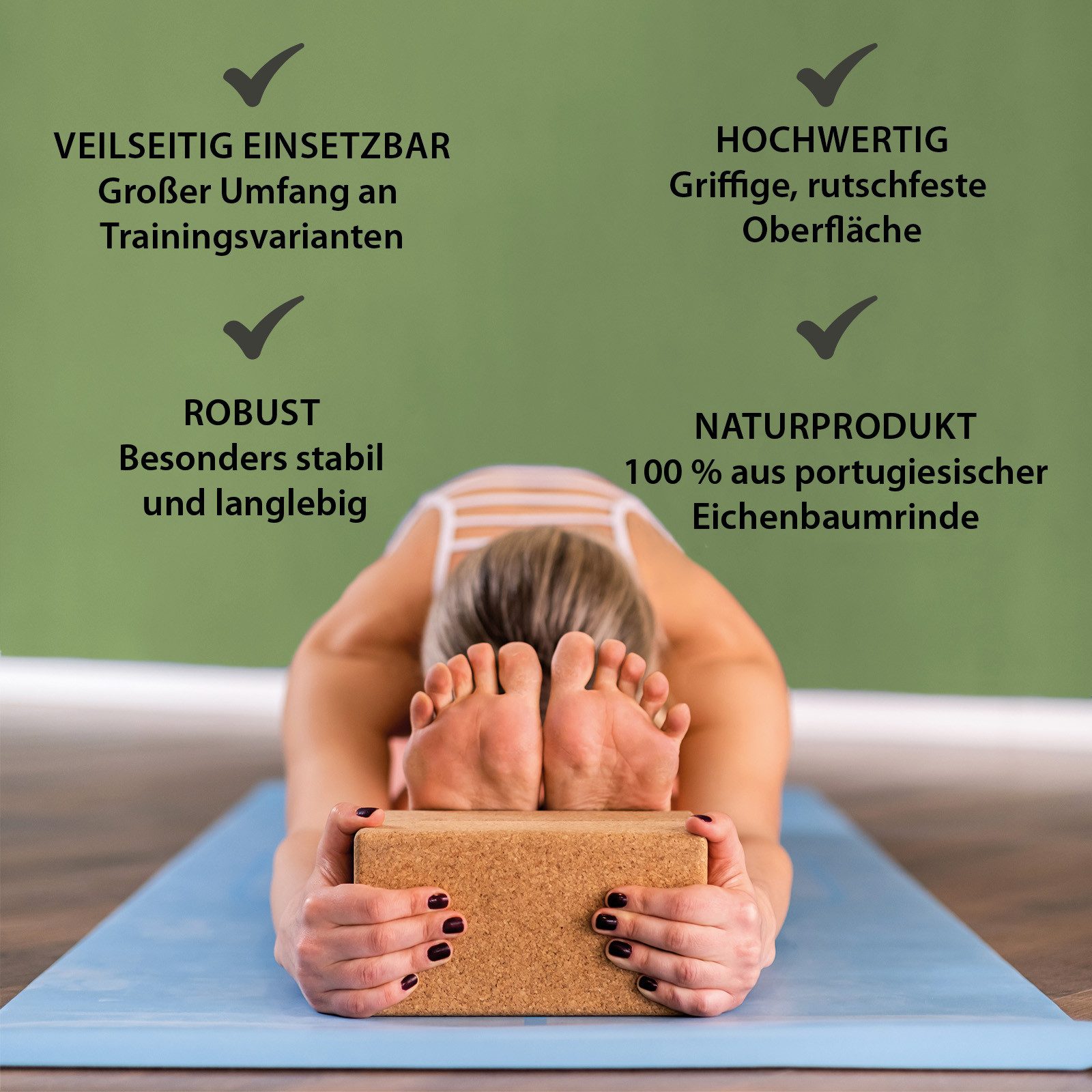 ALPIDEX Yogablock ALPIDEX Yogablöcke Kork 2er oder 4er Set inkl. E-Book mit 100 Übungen, (2-tlg)