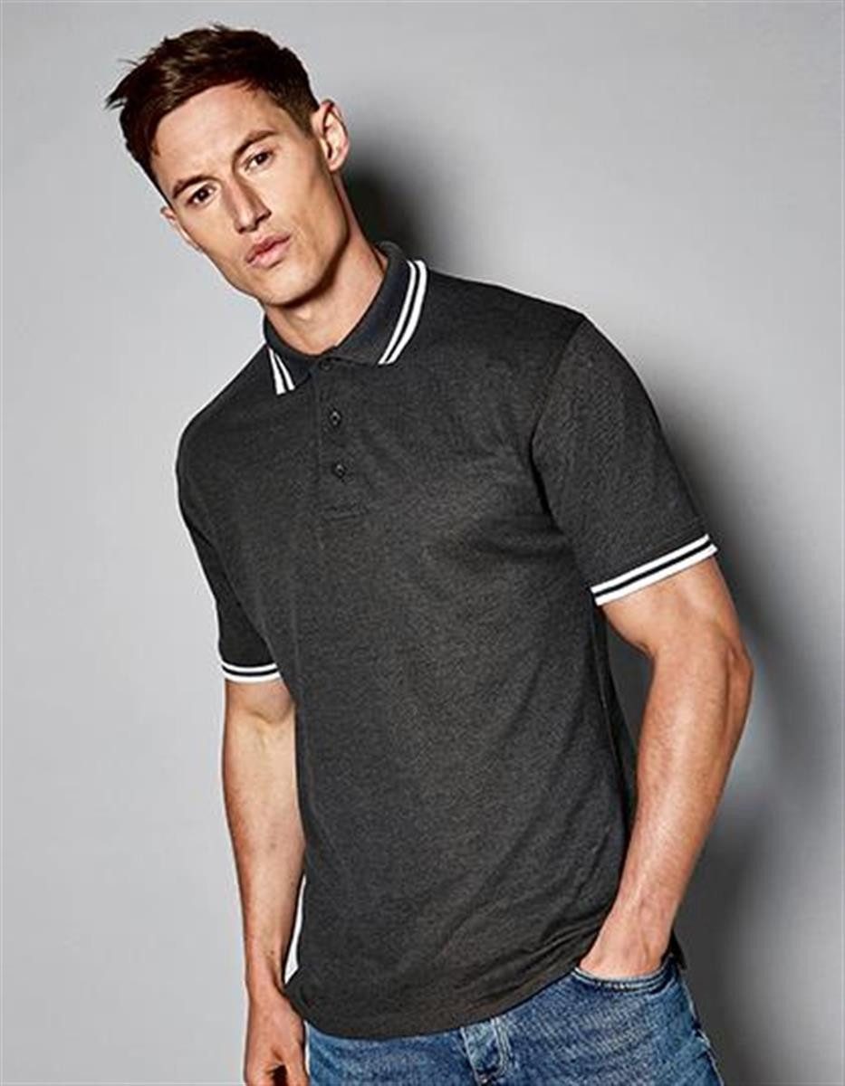 Kustom Kit Poloshirt Tipped Collar Herren Polo Shirt Halbmondpasse