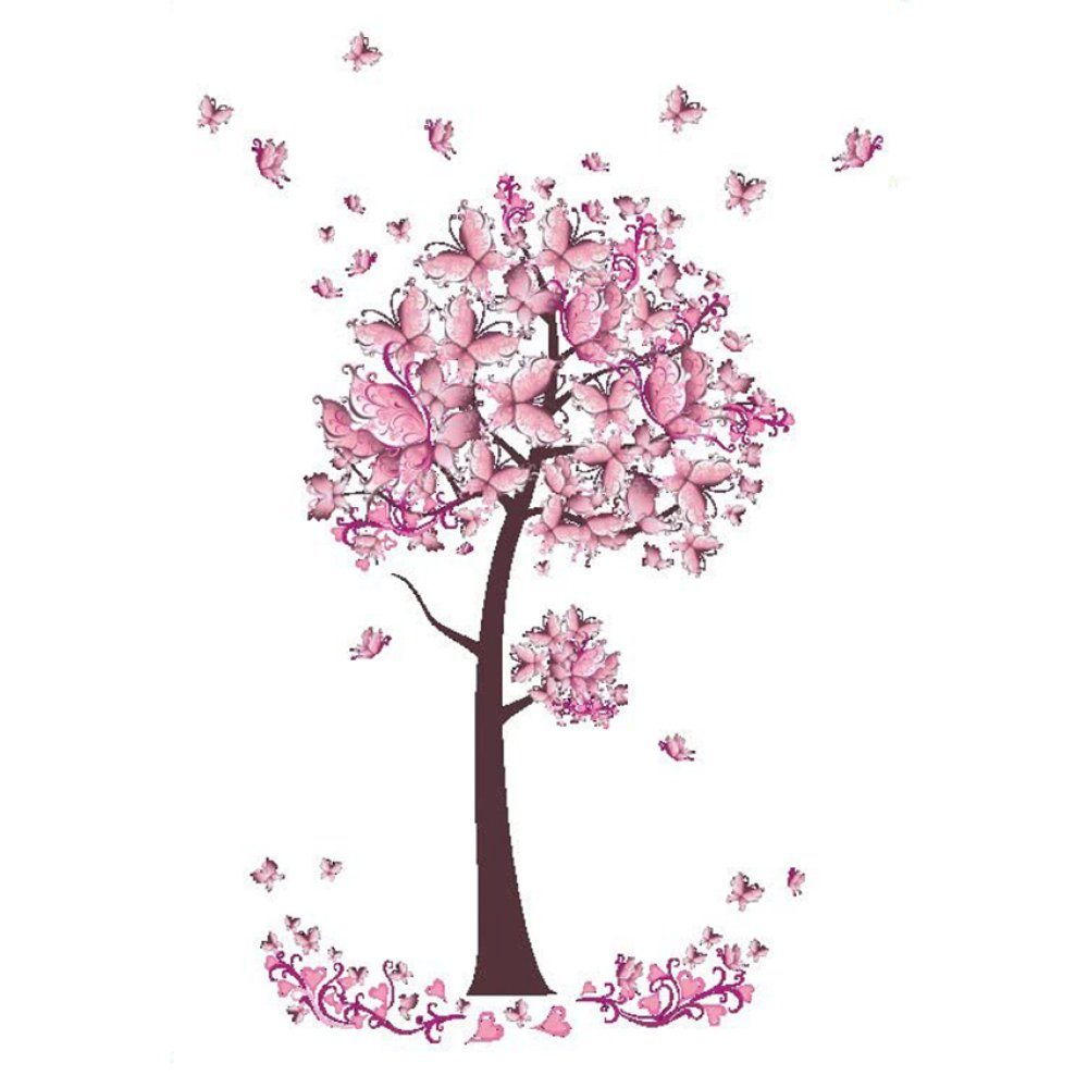 Baum Schmetterling Deko Jormftte Wandsticker,für Wandsticker Blume Abnehmbare Wohnzimmer