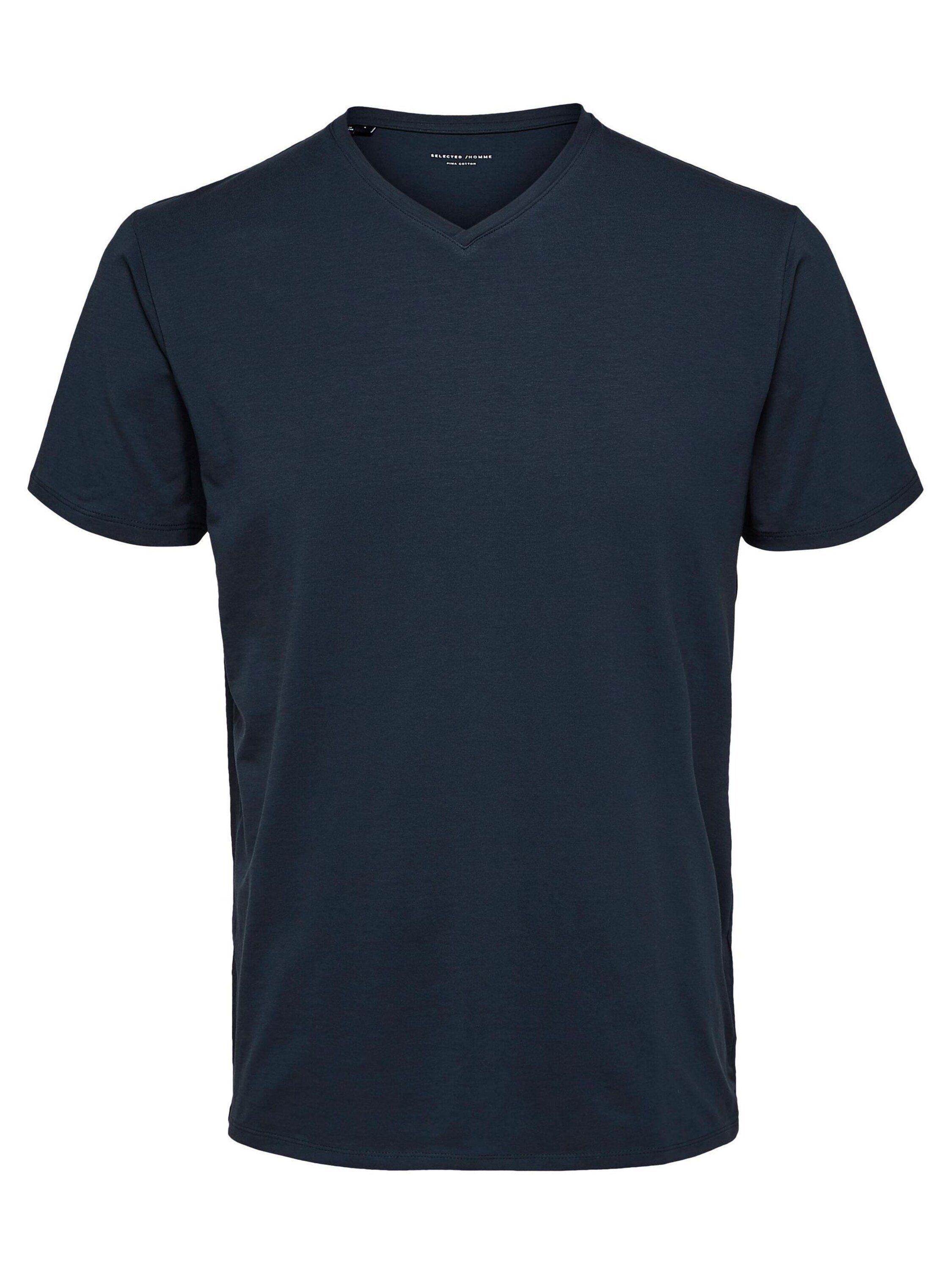 V-Shirt SLHNEWPIMA SS V-NECK TEE B NOOS