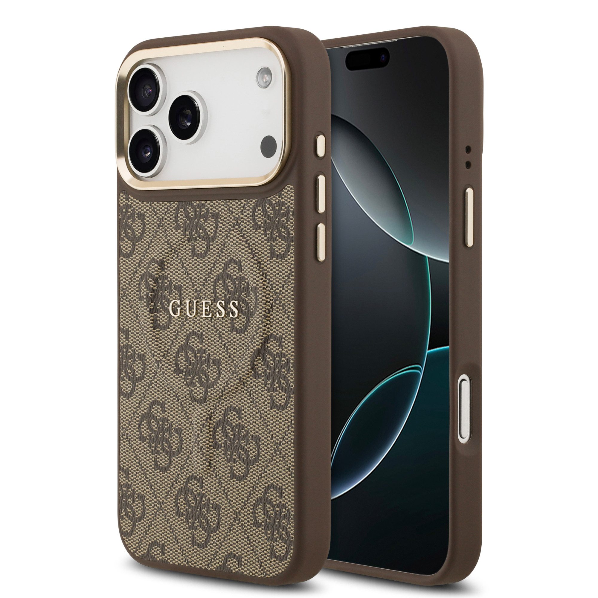 Guess Handyhülle GUESS Case für iPhone 17 Pro Max Goldrahmen Magsafe Handyhülle Cover B