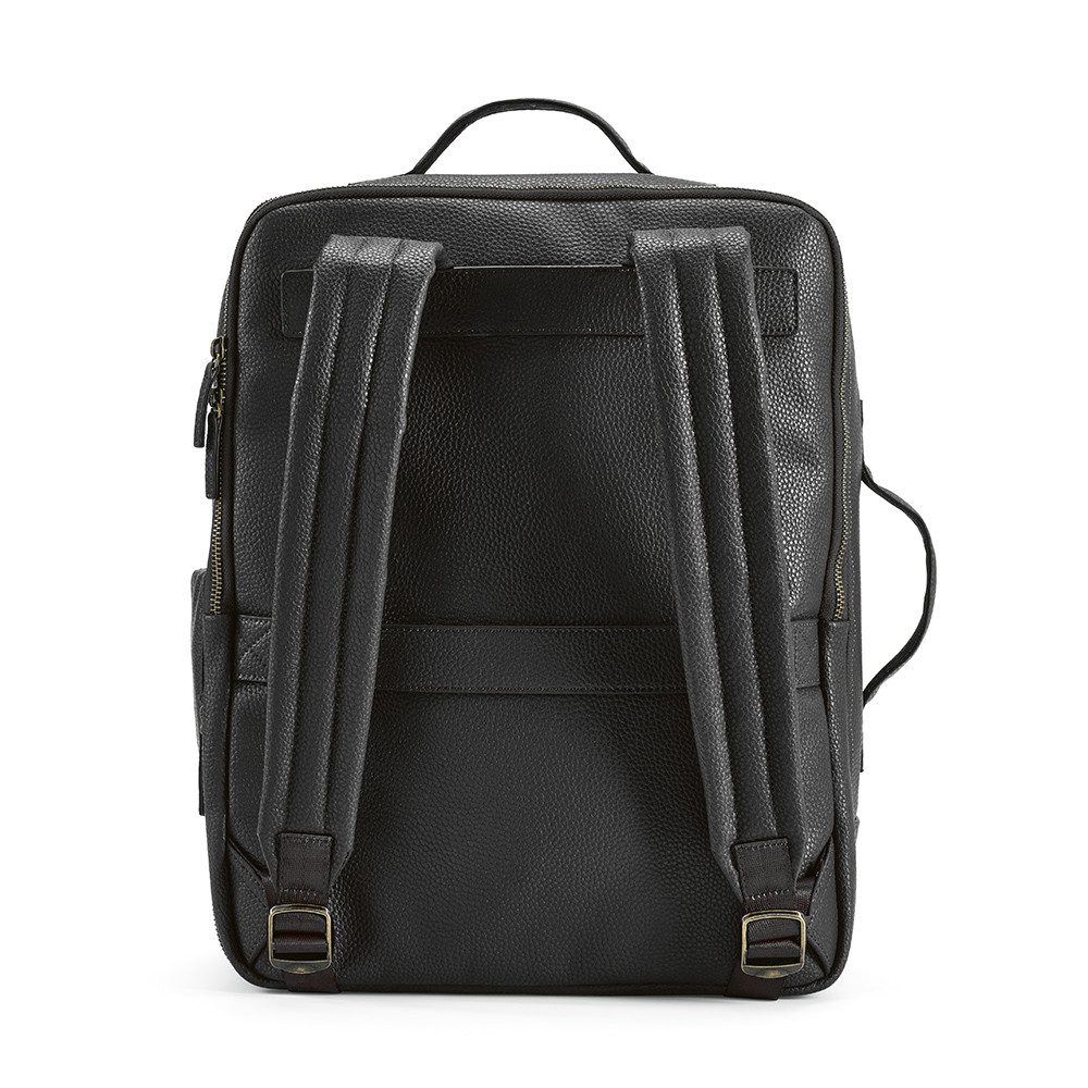 CABBEL Rucksack Rucksack 20L Laptop 17 Zoll recyceltes Leder nachhaltig sehr robust (Rucksack, 1-tlg., Einzelartikel), Schwarz, Recyceltes Leder, 77% Recyclinganteil, 20L Volumen