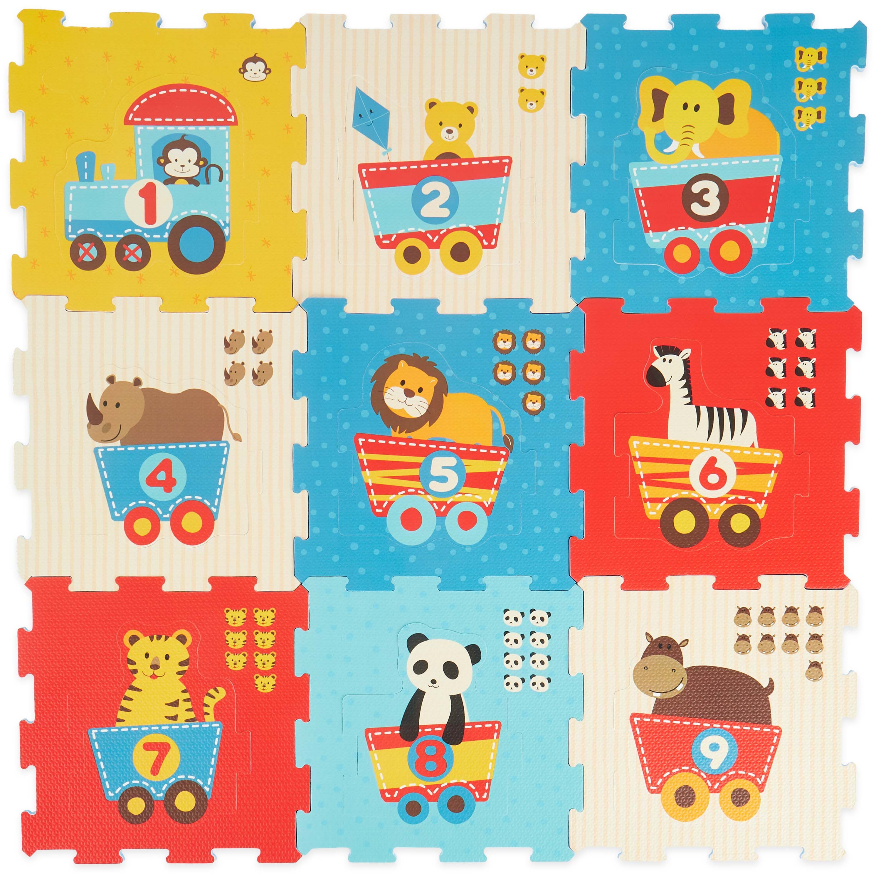 BIECO Steckpuzzle Puzzlematte Baby 18 tlg Spielmatte Baby XXL Puzzle Kinder Turnmatte, Puzzleteile