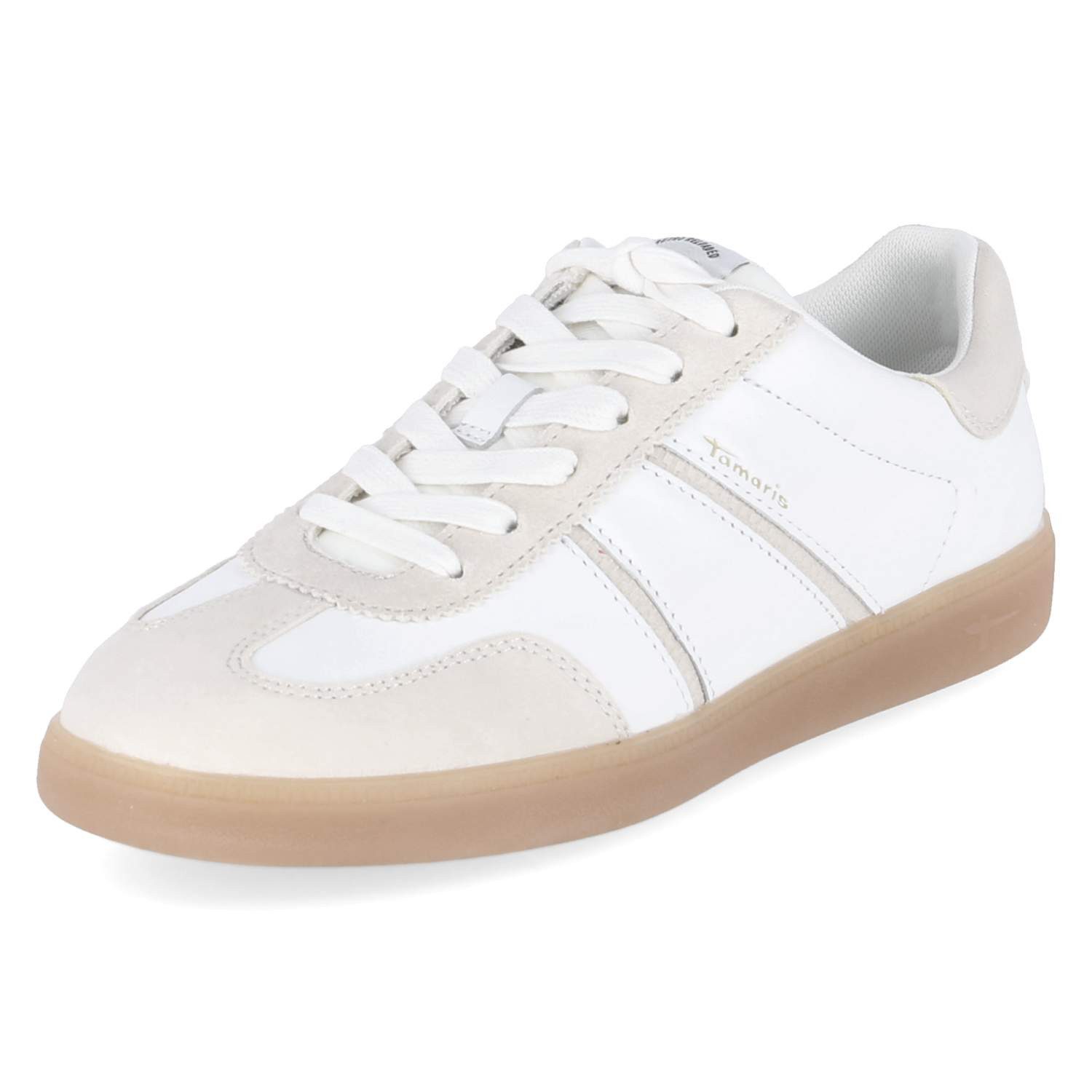 Tamaris Tamaris 1-23624-43-197 Damen Leder und Synthetik weiss Schnürschuh günstig online kaufen