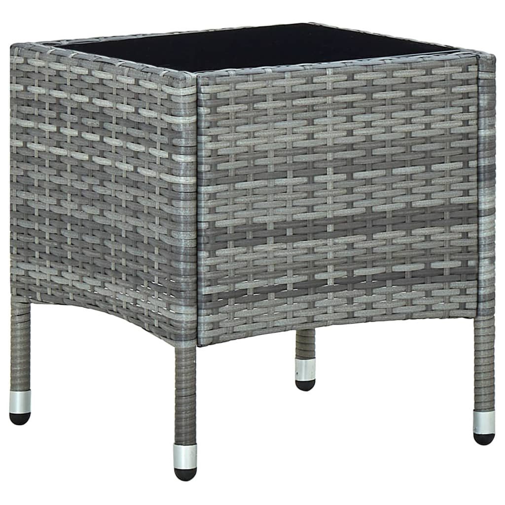 Gartentisch Gartentisch Grau 40x40x45 cm Polyrattan