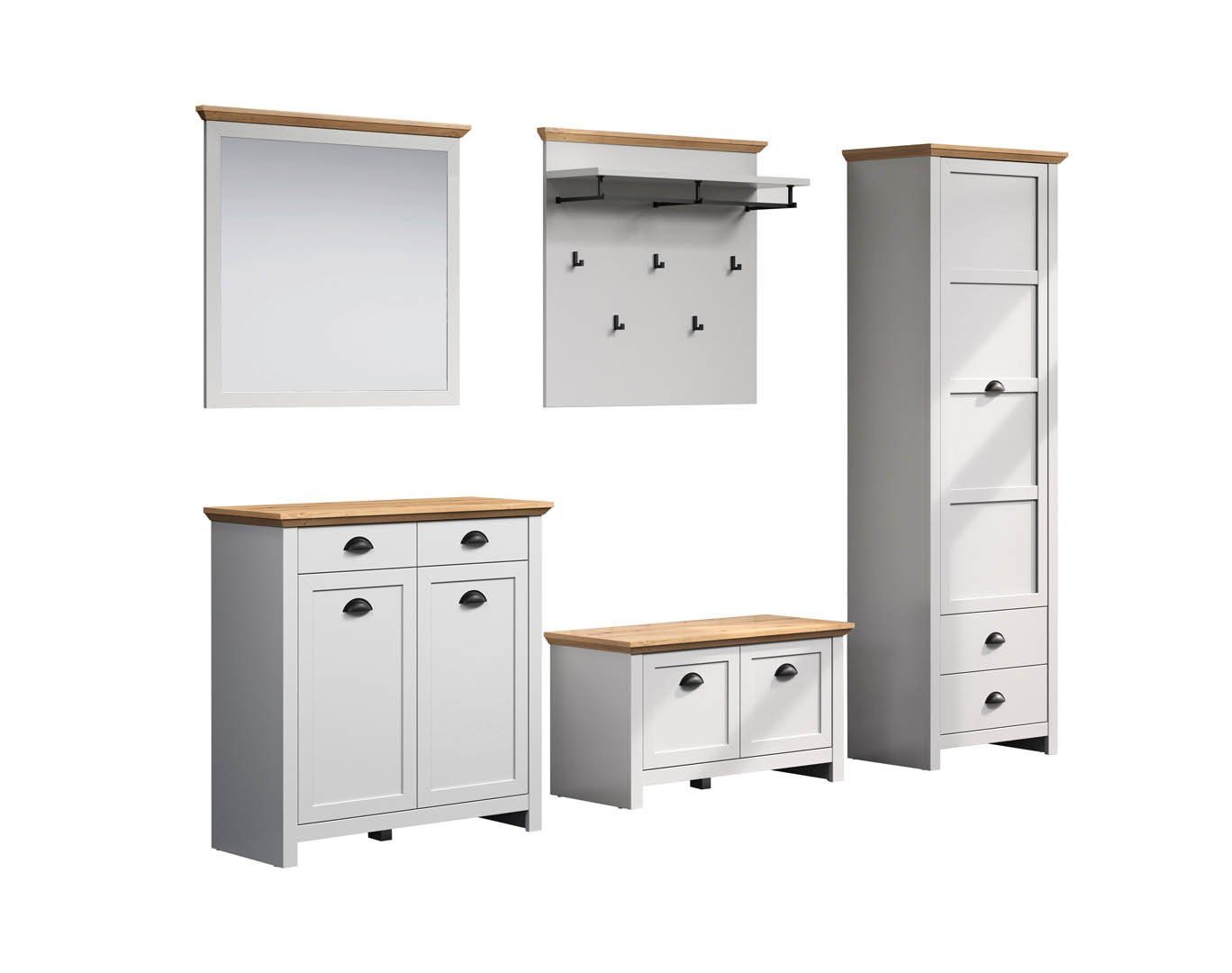 grau. Landside Garderobenmöbel Set Kleiderschrank ebuy24 (5-St)