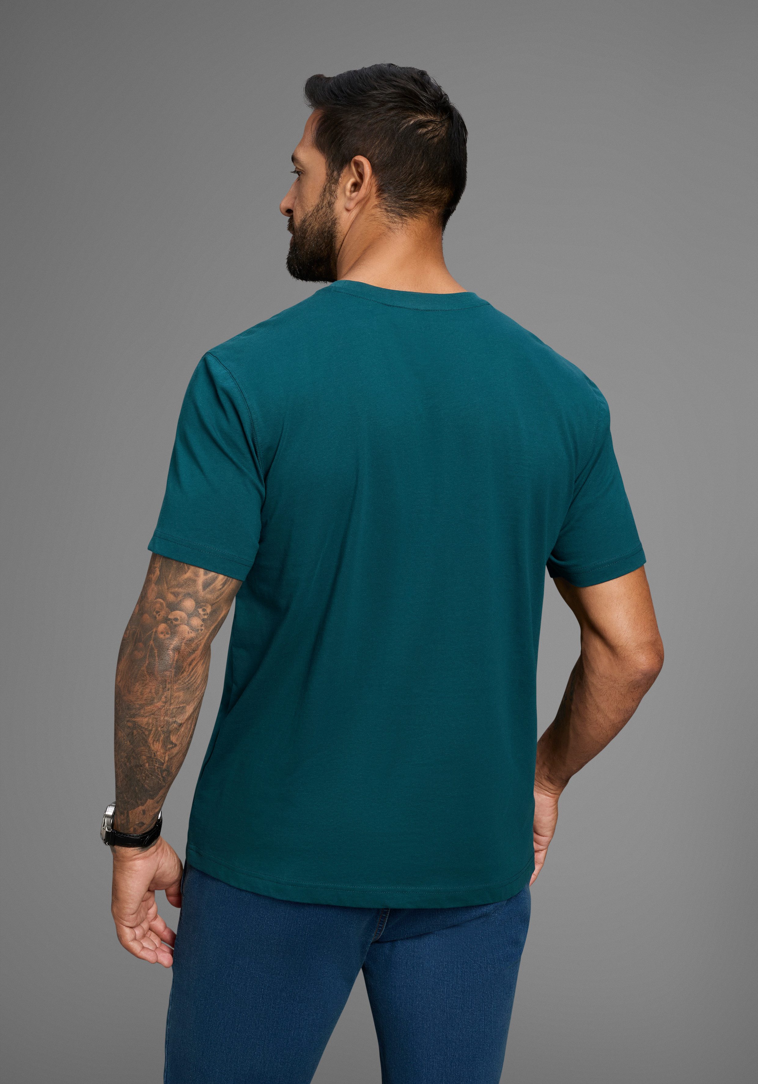 Man's World Rundhalsshirt kurzärmelig, lässige Passform, bedruckt, Rundhals günstig online kaufen