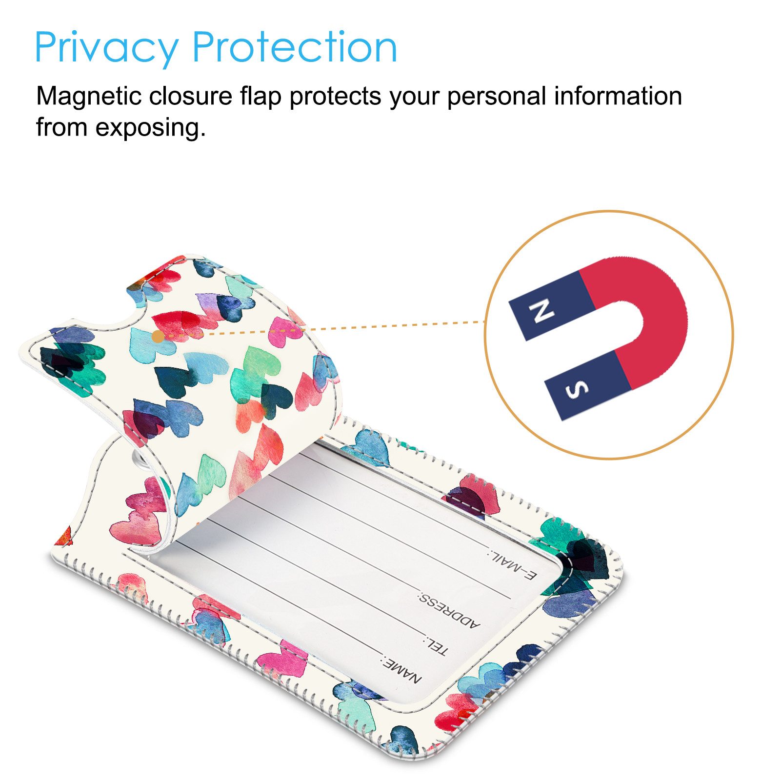 Fintie Gepäckanhänger Kofferanhänger mit Adressschild, Kunstleder Gepäckanh günstig online kaufen