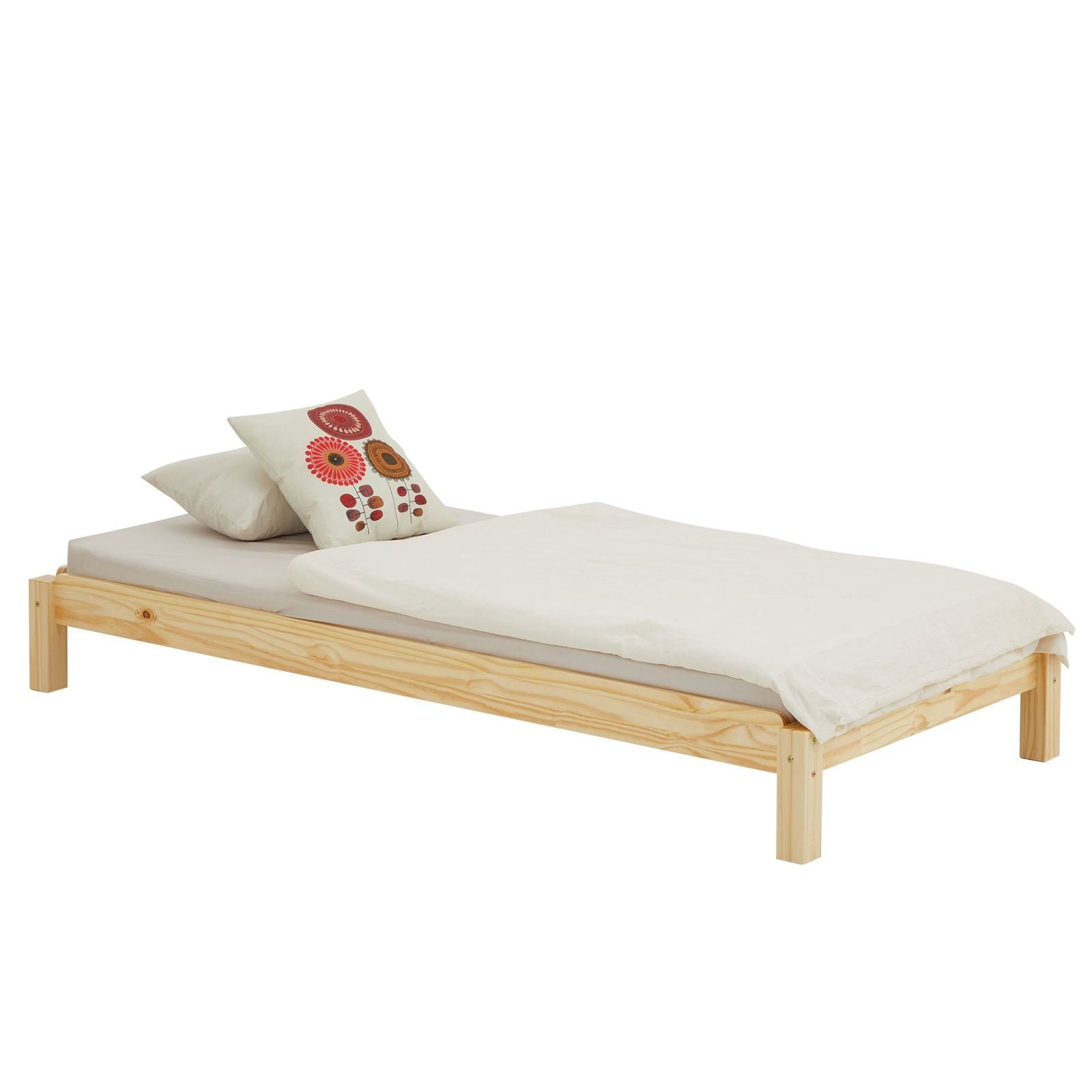 IDIMEX Funktionsbett RINO, Kinder Stapelbett 80x190 cm aus Massivholz platzsparend Natur