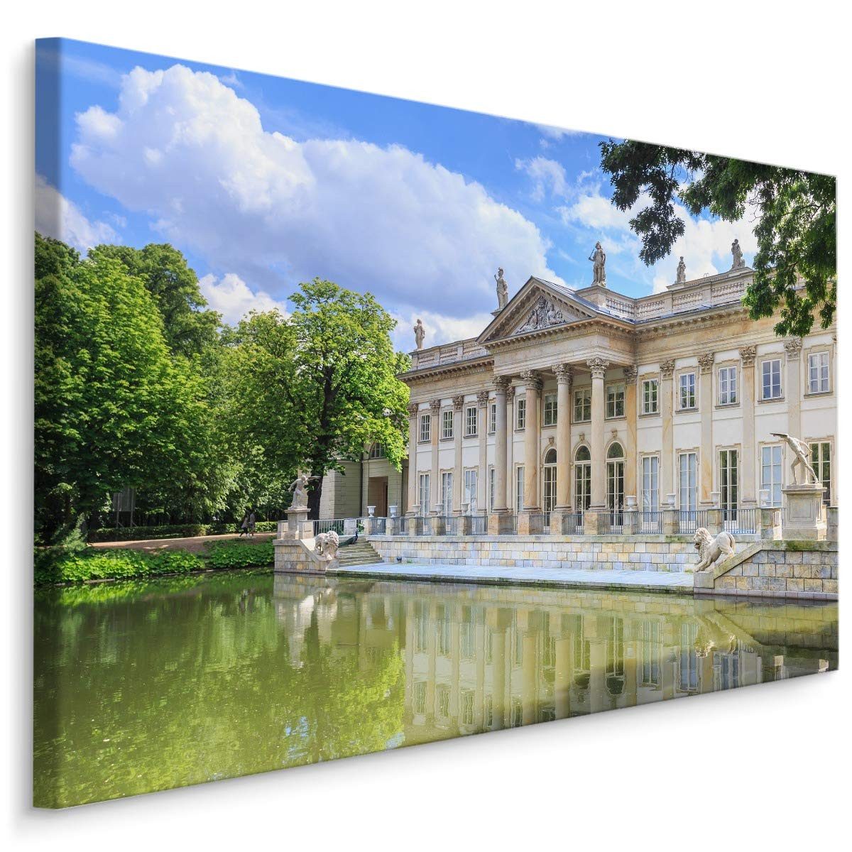 Muralo Leinwandbild Architektur – Leinwandbild Wandbild Kunstdruck Wohnzimmer, Gebäude (1 St), Warschau – Stadt – Architektur, 70 x 50 cm, aufhängefertig