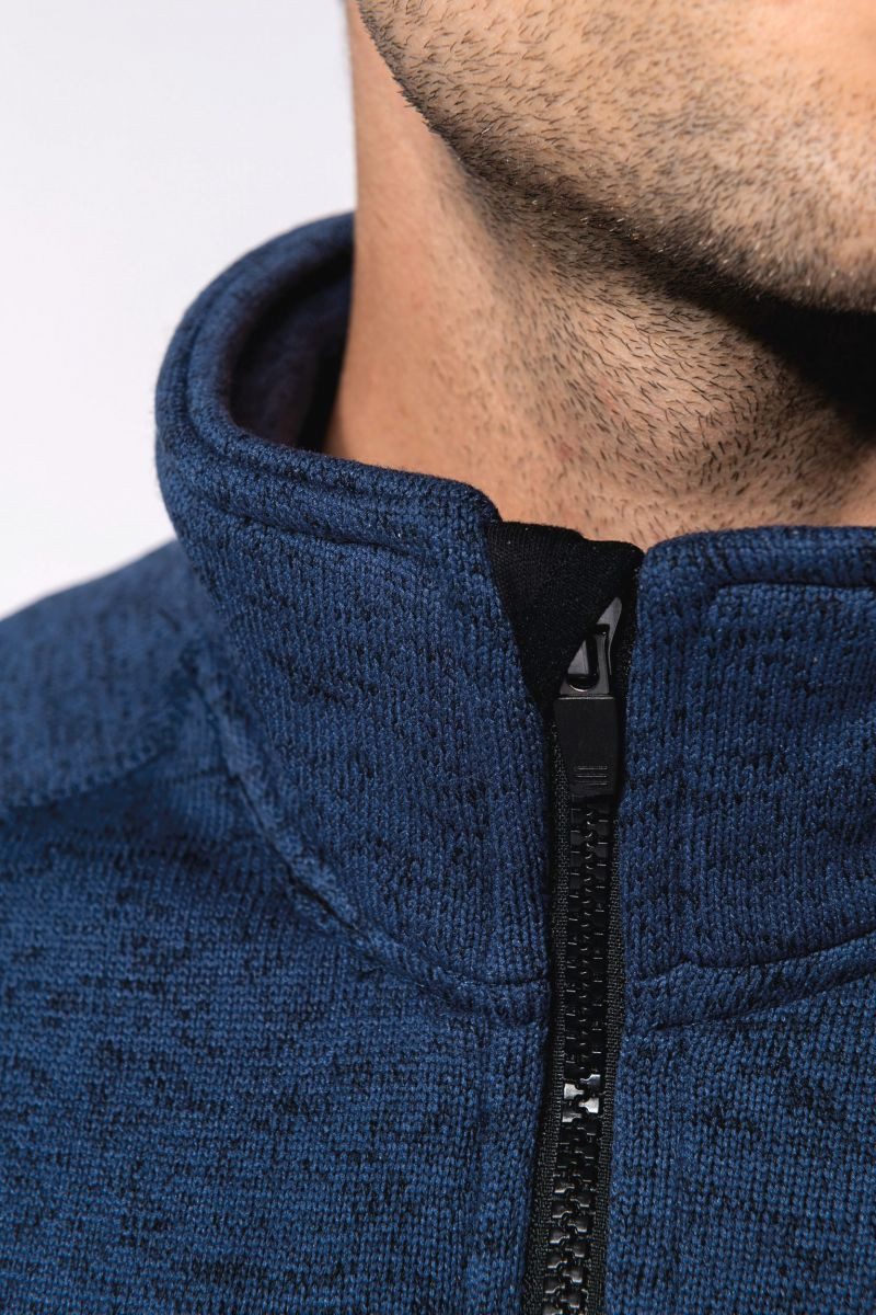 Kariban Outdoorjacke Herren-Weste mit Reißverschluss, aus Chiné