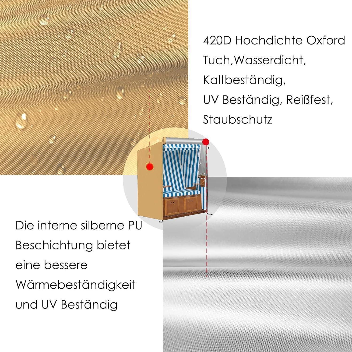 LuxusKollektion Strandkorb-Schutzhülle Strandkorb Schutzhülle 420D Oxford Gelb 420D Oxford-135x105x175 140cm