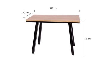 kundler home Esstisch 'Der Elegante' 110x70cm, Tischfüße massiv schwarz lackiert