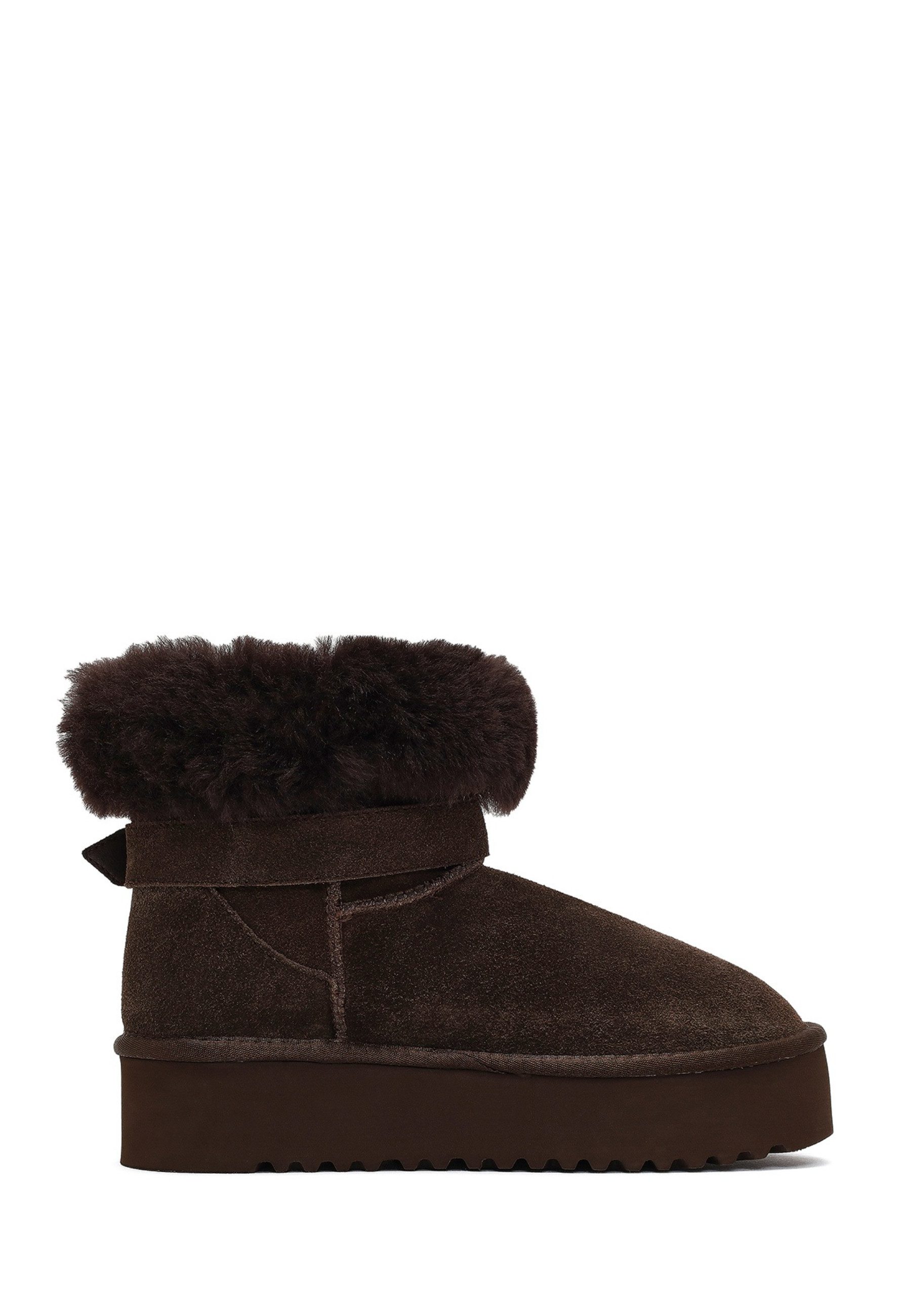 Derimod Teddy-Stiefel aus Veloursleder Ankleboots