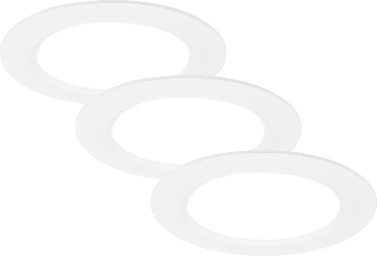 Briloner Leuchten Einbauleuchte Briloner LED-Einbauleuchten Ultraflat 3er Set 6W, Inkl. Leuchtmittel, Nicht dimmbar ohne Bewegungsmelder