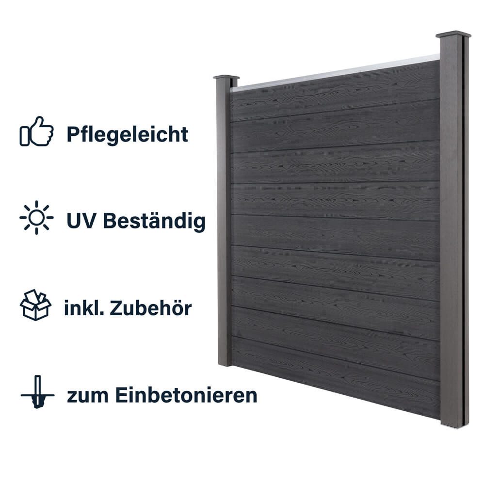 HOME DELUXE Gartenzaun WPC Sichtschutzzaun CALLADO, Zwei verschiedene Dekore, Sichtschutz Stecksystem, Zaun – Bild 4 von 5