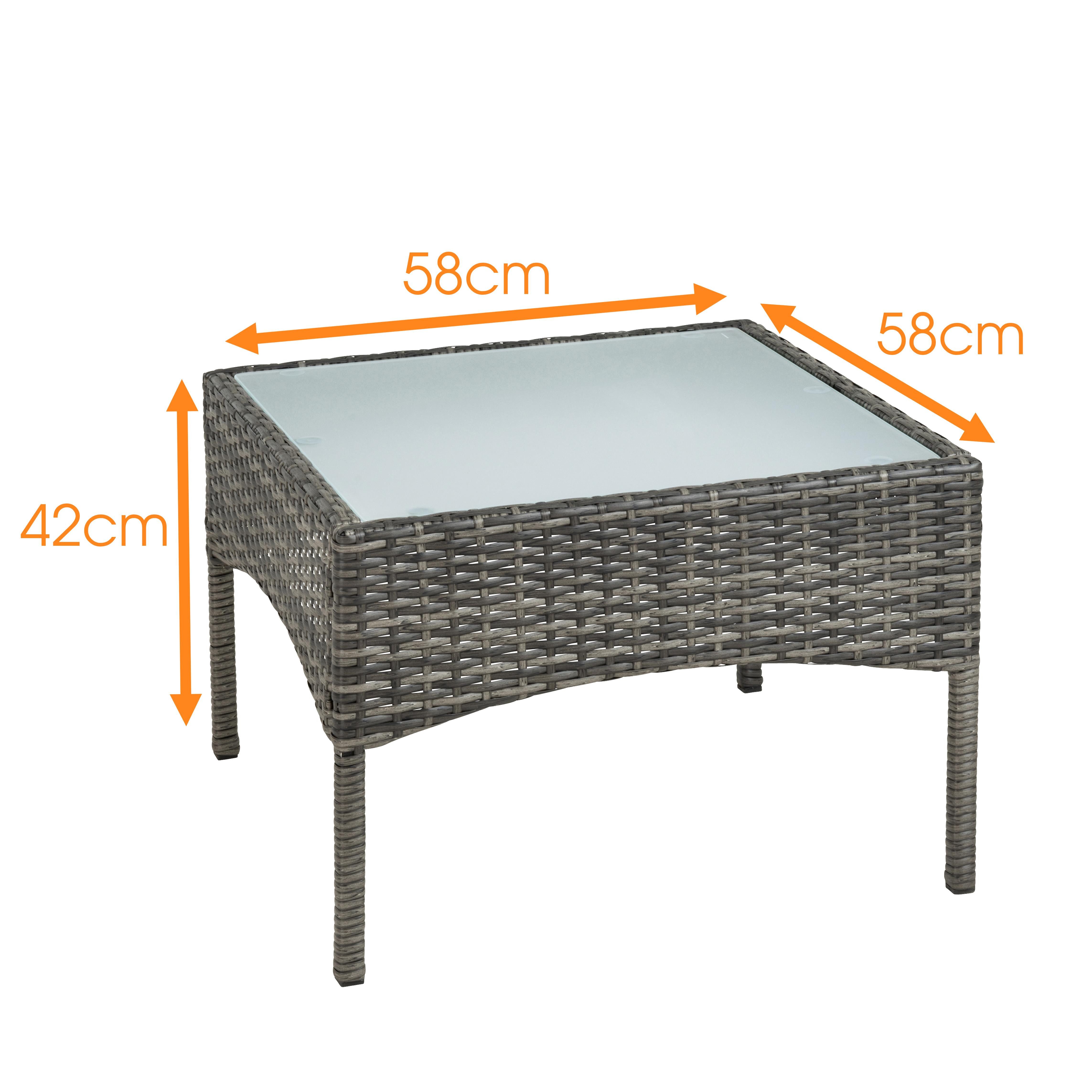 ESTEXO Gartentisch Polyrattan Beistelltisch Loungetisch Balkontisch Anthraz günstig online kaufen