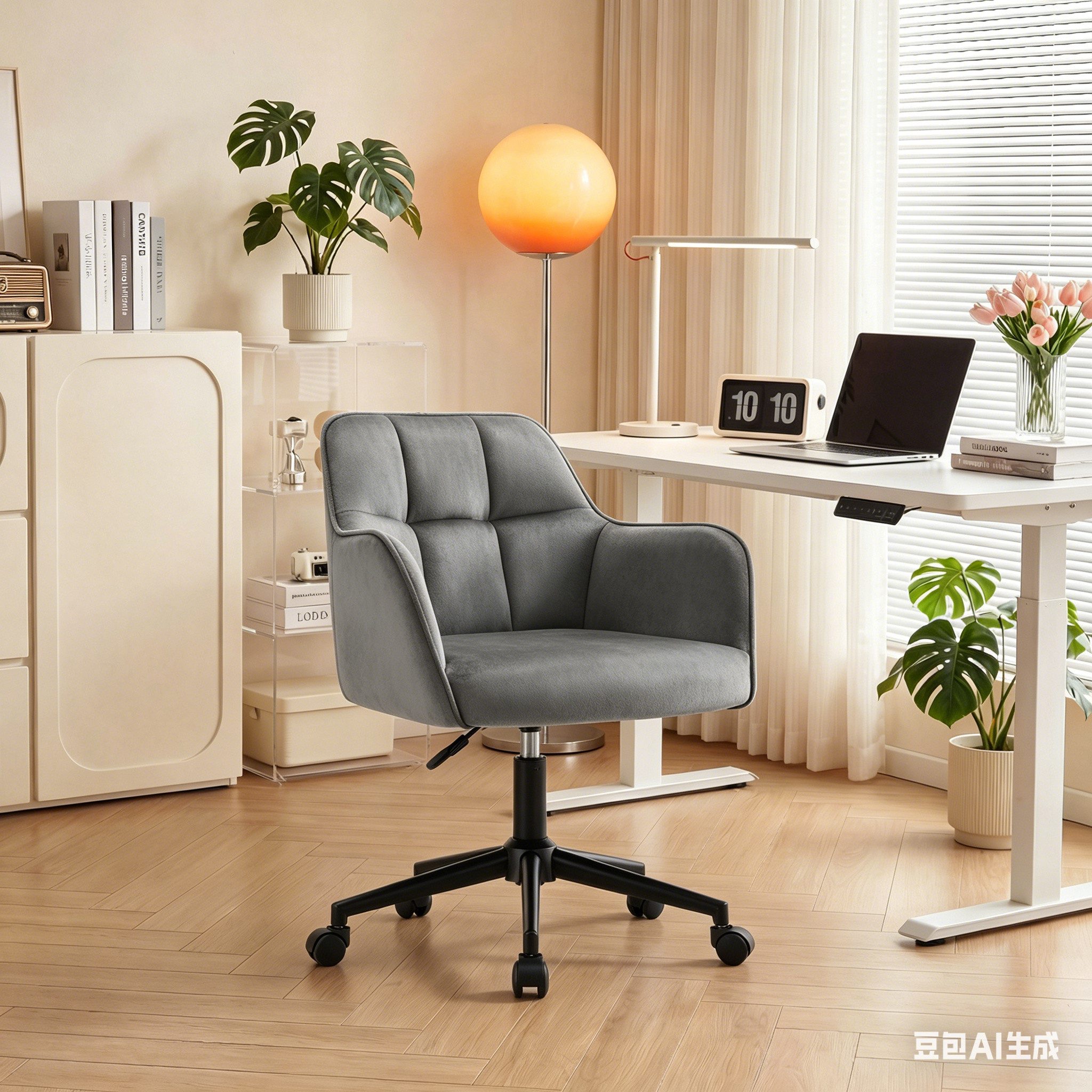 YOUDENOVA Bürostuhl mit Rollen, höhenverstellbarer, ergonomisch, 64x64x90cm (1 St), Höhenverstellbar & 360° Drehbar