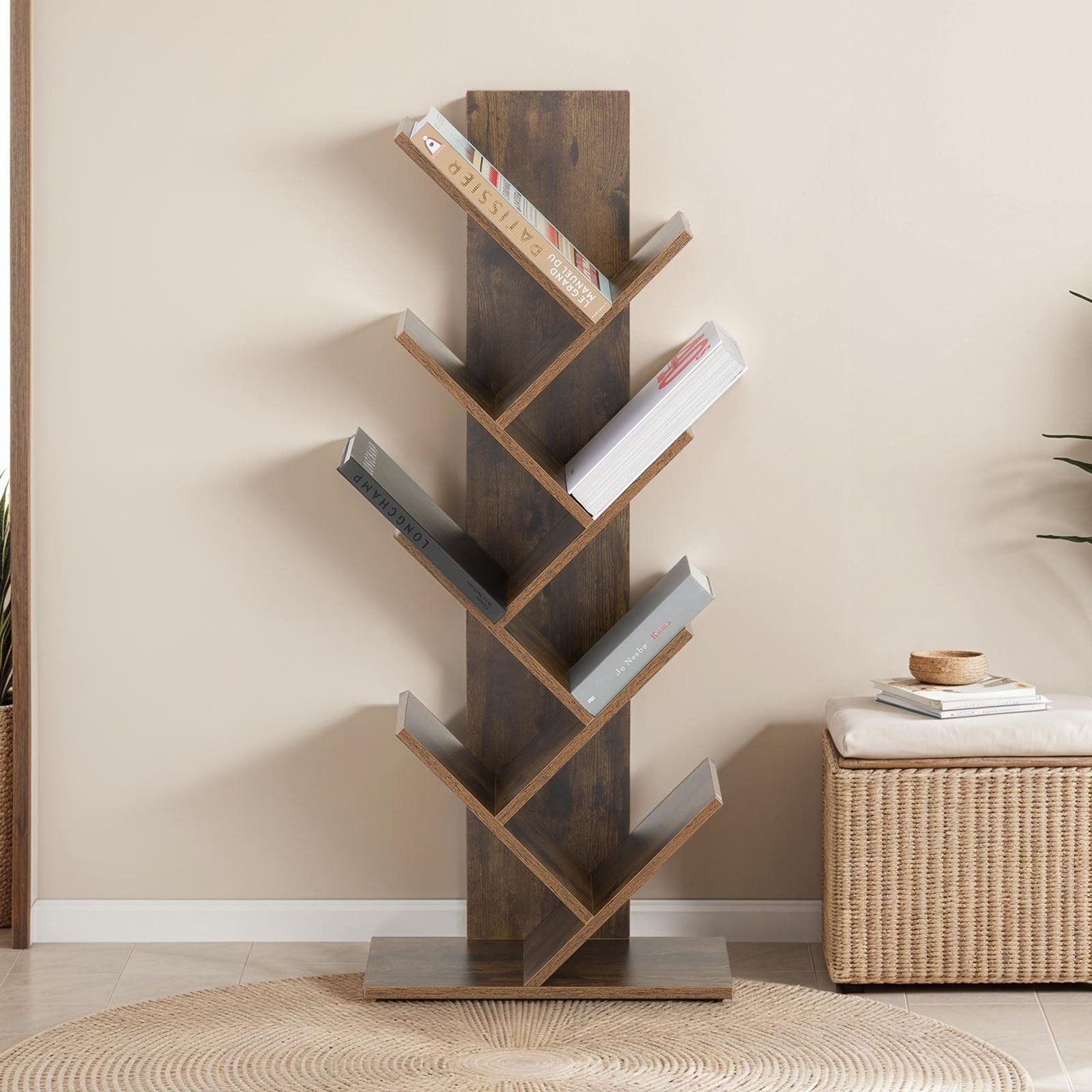 IDIMEX Bücherregal JULES, Design Regal freistehend mit 7 Ablagen Braun günstig online kaufen