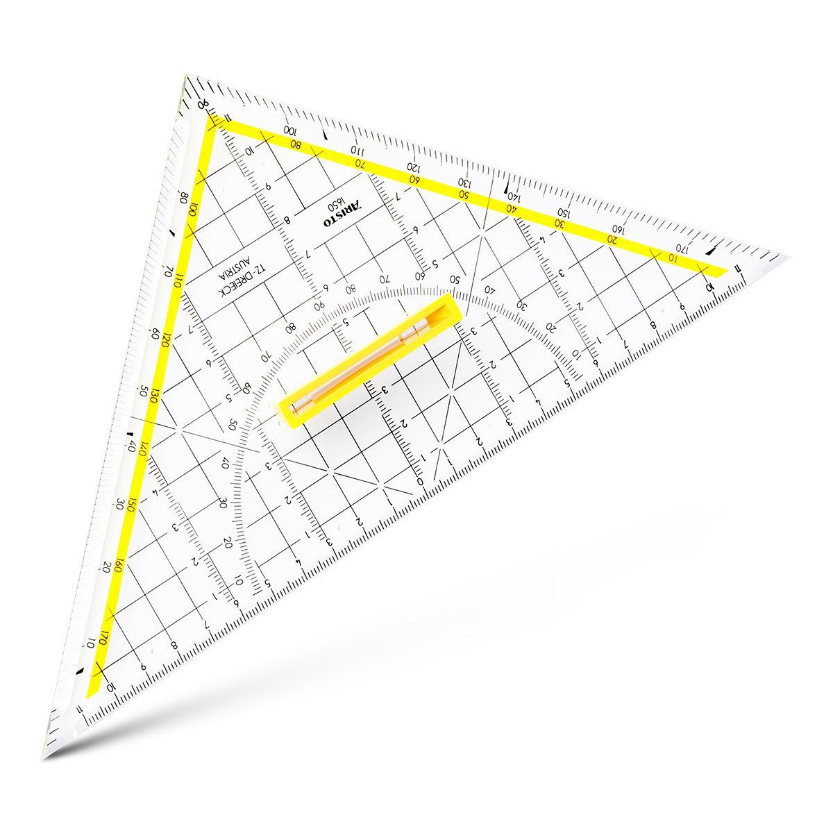 ARISTO Geodreieck ARISTO Geodreieck TZ-Dreieck 25 cm Griff lösbar, Facette, Tuschenoppen