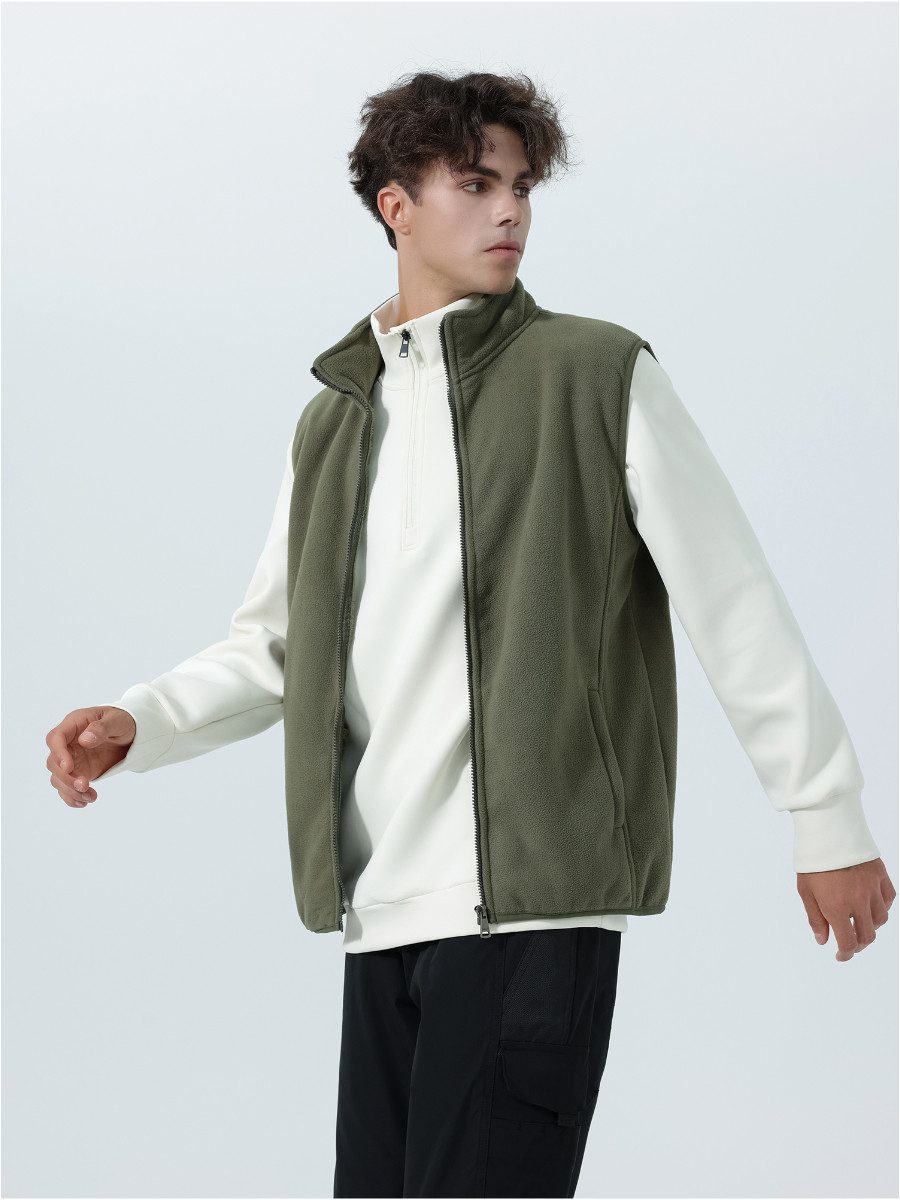 YOUTHUP Fleeceweste Herren Warme Weste mit Stehkragen günstig online kaufen