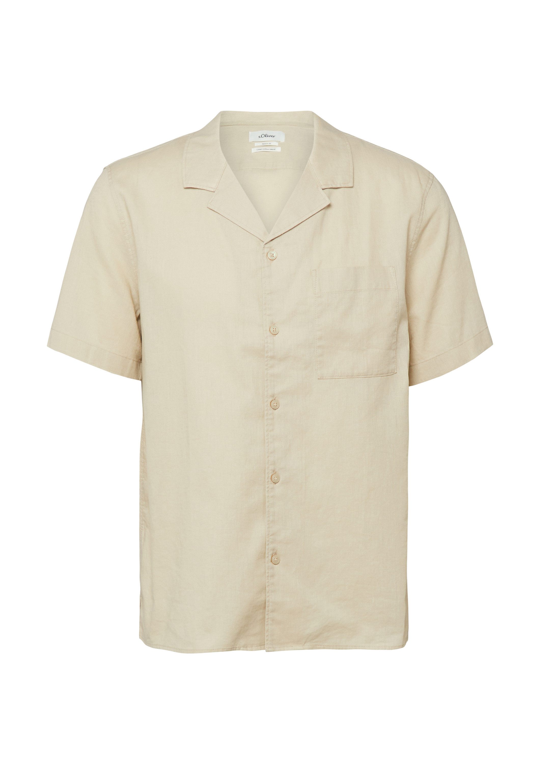 s.Oliver Kurzarmhemd Hemd Resort Fit: Kurzarmhemd aus Leinenmix