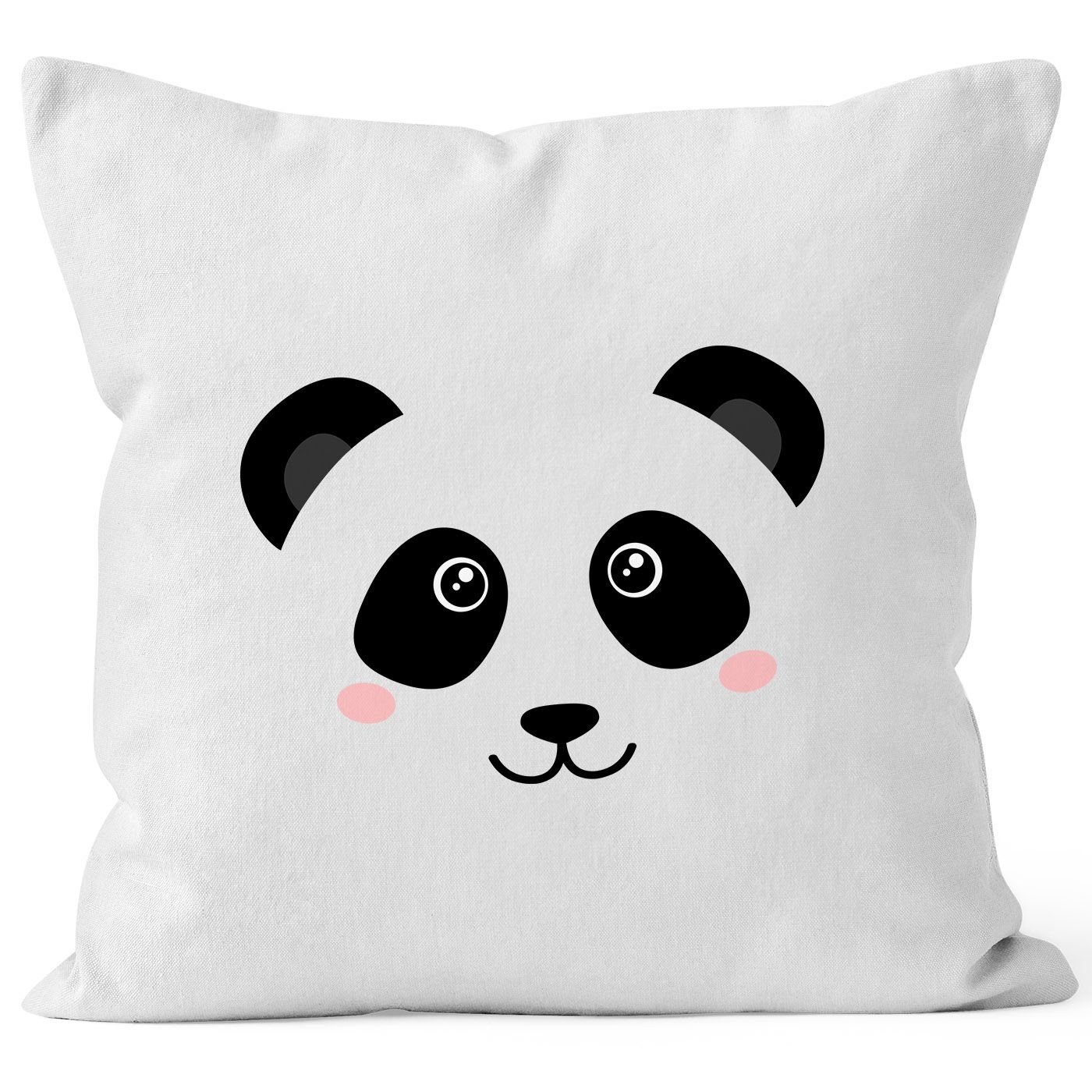 MoonWorks Dekokissen Kissen-Bezug Panda Gesicht Pandabär Tiergesichter Kissen-Hülle Deko-Kissen Baumwolle MoonWorks®