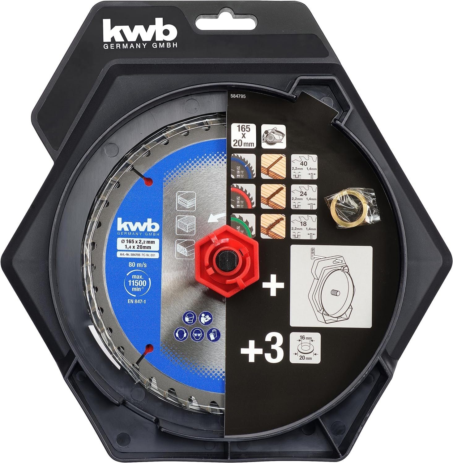 kwb Kreissägeblatt, Kreissägeblattsatz 3t 165x20mm günstig online kaufen