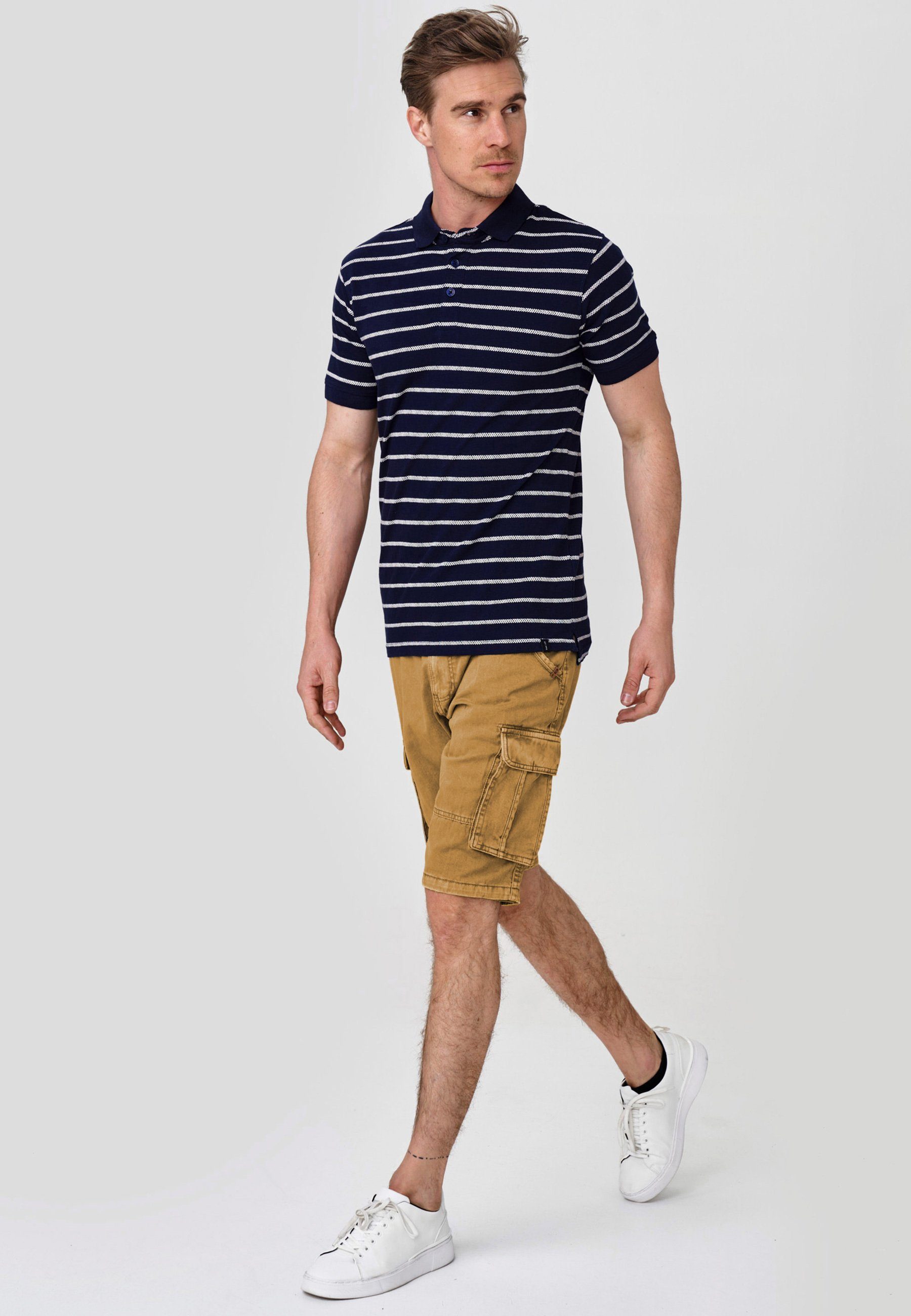 Indicode Cargoshorts Herren Blixt Cargo Shorts Herrenshorts aus 100 % Baumwolle, inkl. Gürtel