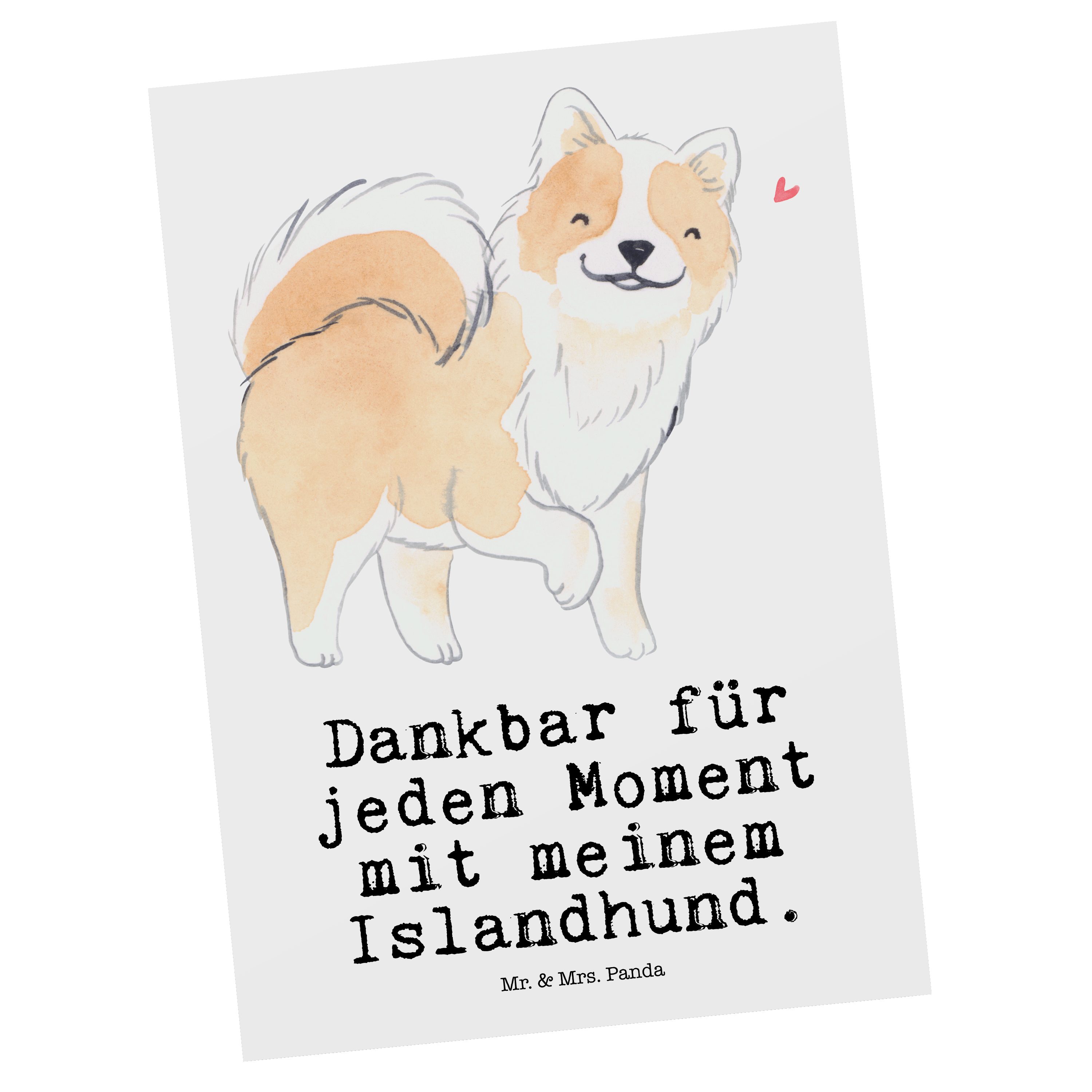 Mr. & Mrs. Panda Postkarte Islandhund Moment - Weiß - Geschenk, Einladungskarte, Dankeskarte, Hu