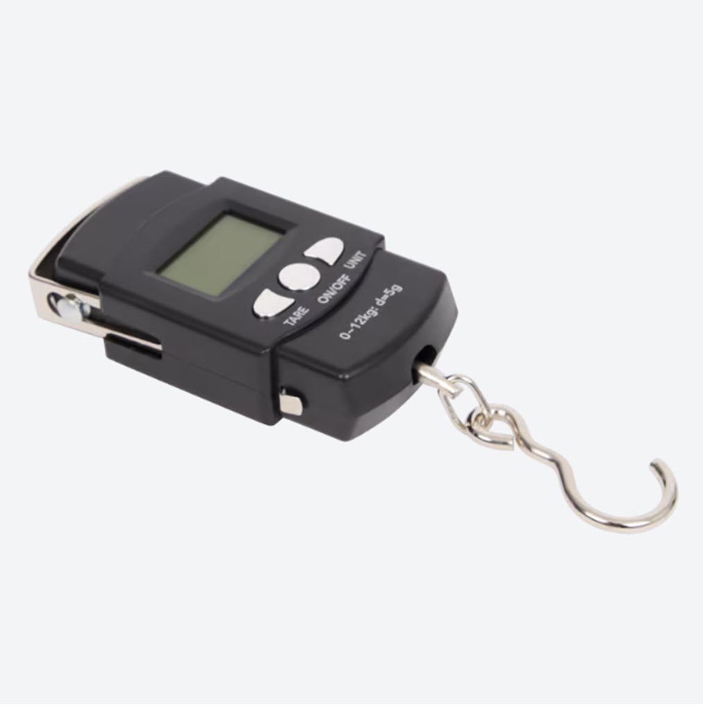 Spectrum Fischwaage Digitale Fischwaage mit Massband Hängewaage Fishing Scale, Tragkraft 12 kg