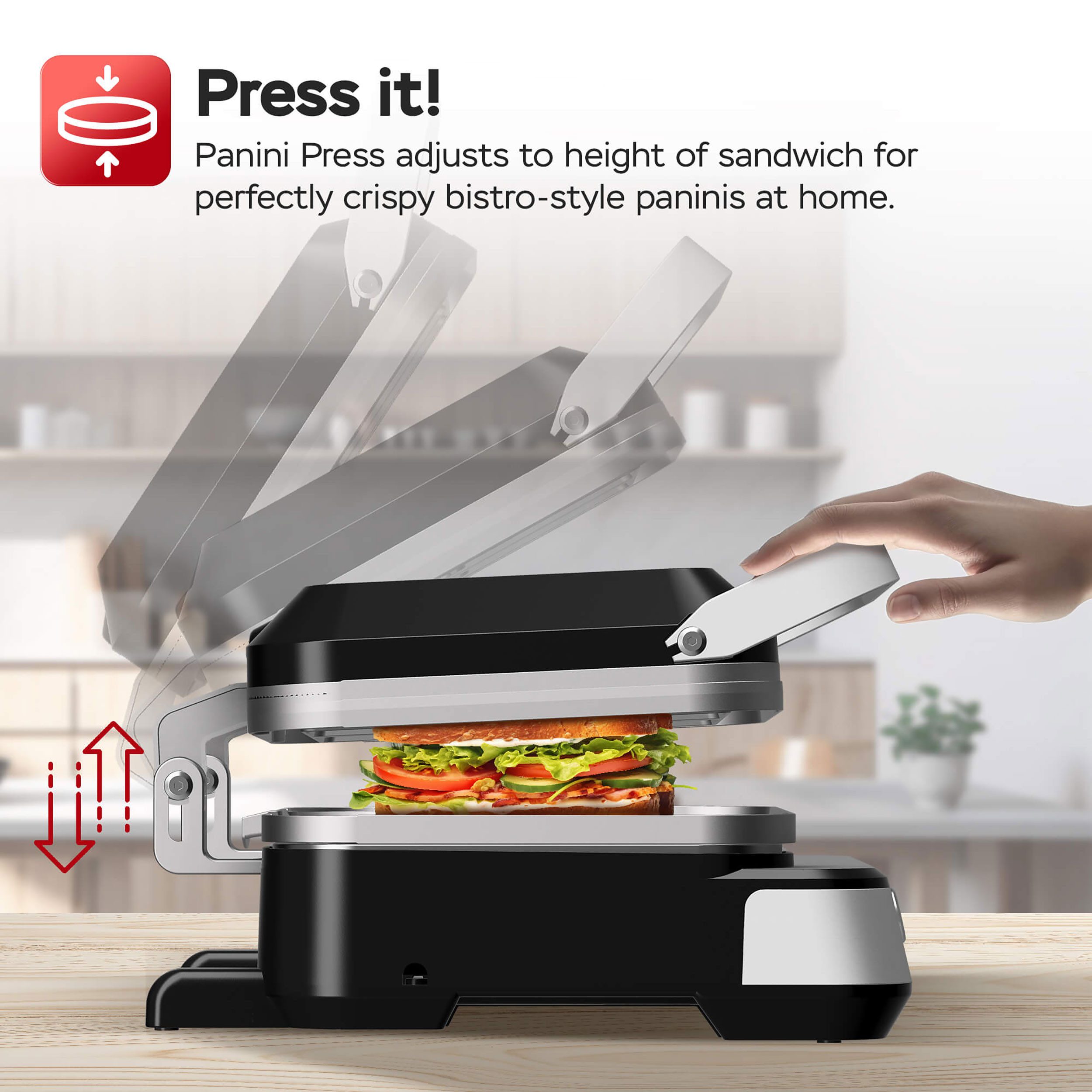 TurboTronic by Z-Line Kontaktgrill 2000W Waffeleisen für belgische Waffeln Platten wechselbar Sandwich, 2000 W, Tischgrill Paninis Burger Sandwichmaker Waffelmaker Sandwichtoaster