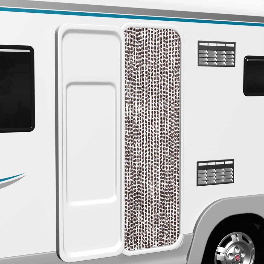 vidaXL Insektenschutz-Vorhang, Fliegenvorhang Braun und Weiß 56x200 cm Chenille