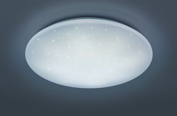 TRIO Leuchten LED Deckenleuchte Kato, LED fest integriert, Farbwechsler, Deckenlampe, weiß, Sternenlichteffekt, Fernbedienung, dimmbar