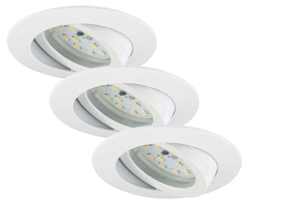 Briloner Leuchten LED Einbaustrahler Briloner 3er Set LED Einbauleuchten Attach weiß Ø, LED, Nicht dimmbar nicht Smart Home-fähig ohne Bewegungsmelder