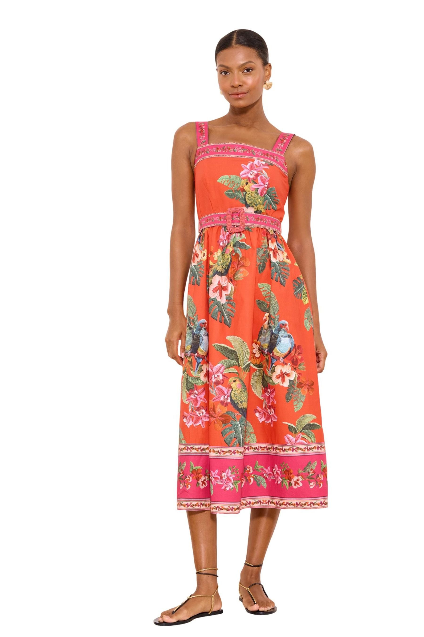 LIPSY Midikleid Lipsy Geblümtes Midi-Ballkleid mit Gürtel, Regular (1-tlg)