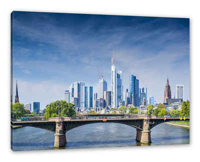 Pixxprint Leinwandbild »Skyline von Frankfurt am Main«, Wanddekoration (1 St), Leinwandbild fertig bespannt, inkl. Zackenaufhänger