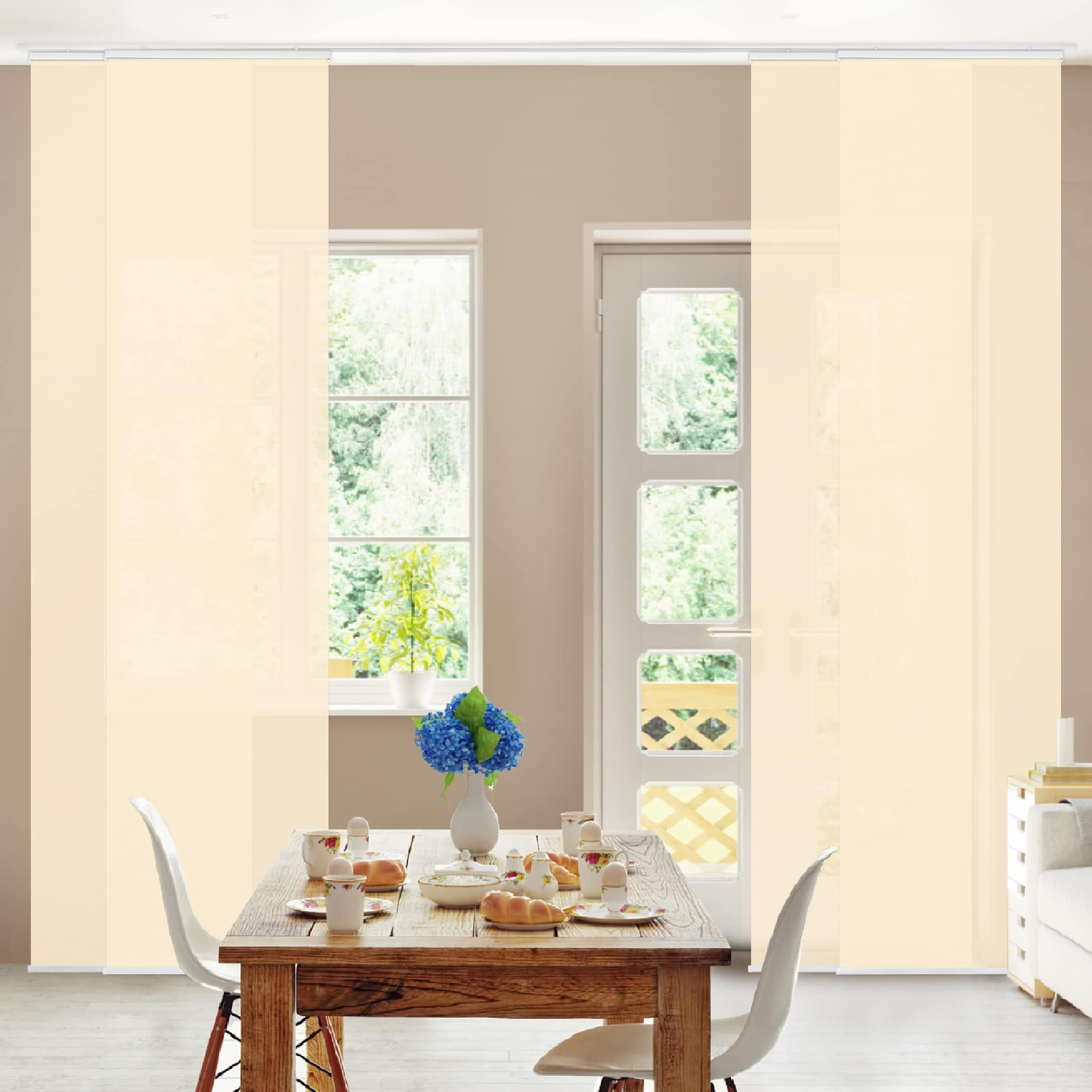 Bilderdepot24 Schiebegardine modern Flächenvorhang blickdicht Crème, günstig online kaufen