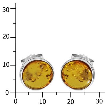OSTSEE-SCHMUCK Paar Ohrstecker - Frouke 10 mm - Silber 925/000 - Bernstein (2-tlg)