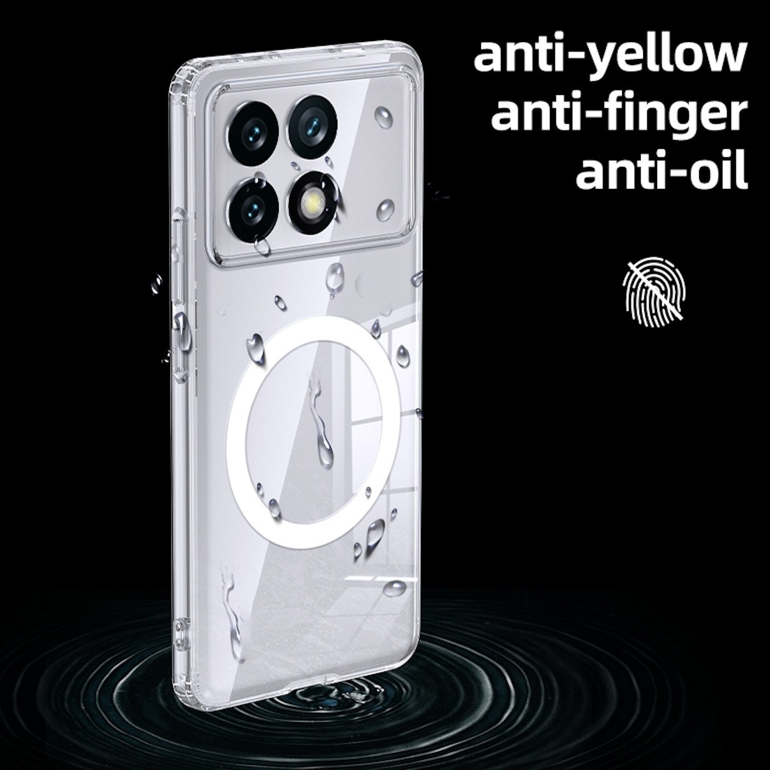 Wigento Handyhülle Für Xiaomi 14 Ultra MagSafe Schock Clear TPU Hybrid PC Schutz Hülle