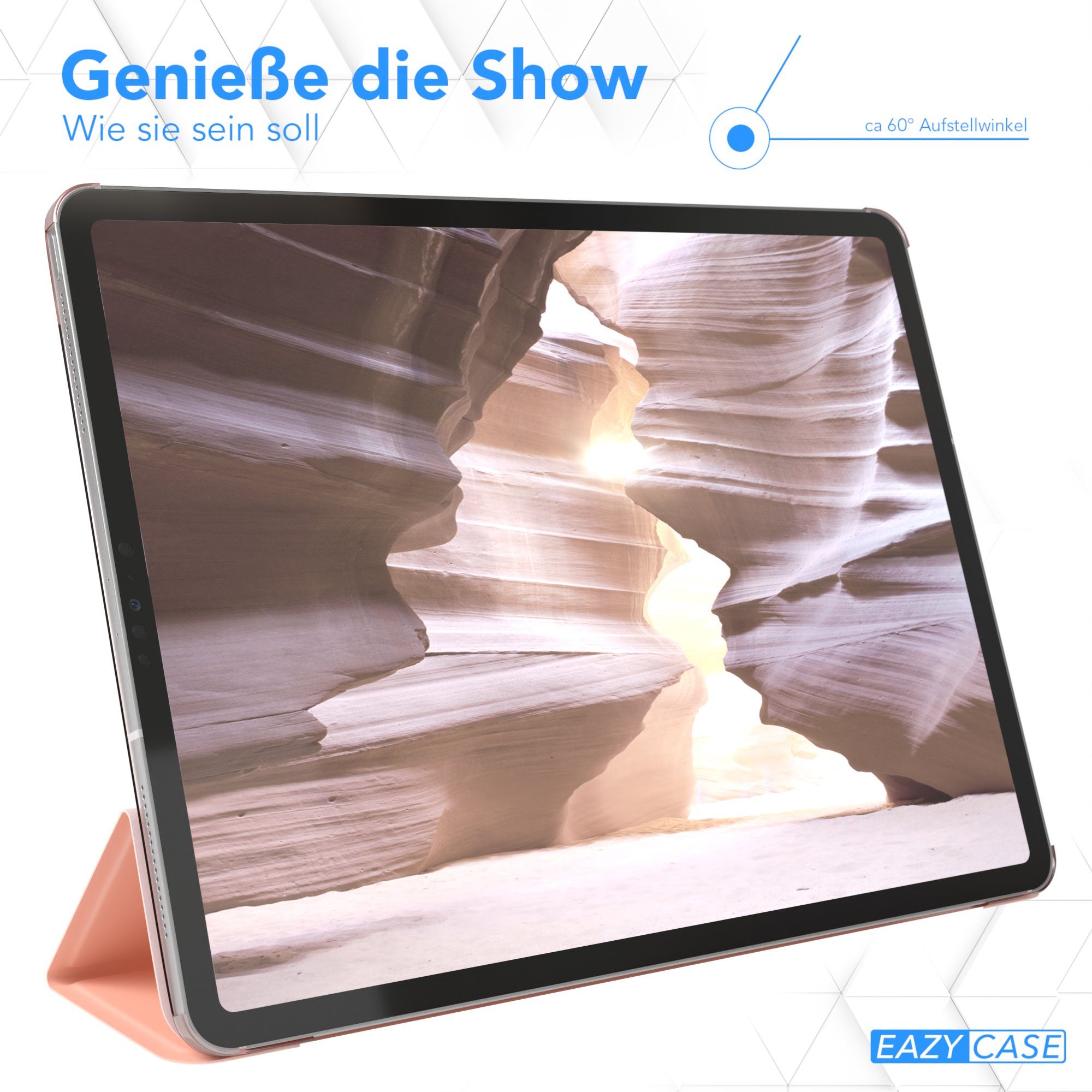 EAZY CASE Tablet-Hülle Smart Case für iPad Pro 12,9" 3./ 4./ 5./ 6. Gen. 12,9 Zoll, Tabletschutz Tabletcase kratzfeste Schutzabdeckung Flip Etui Rosé Gold – Bild 4 von 5