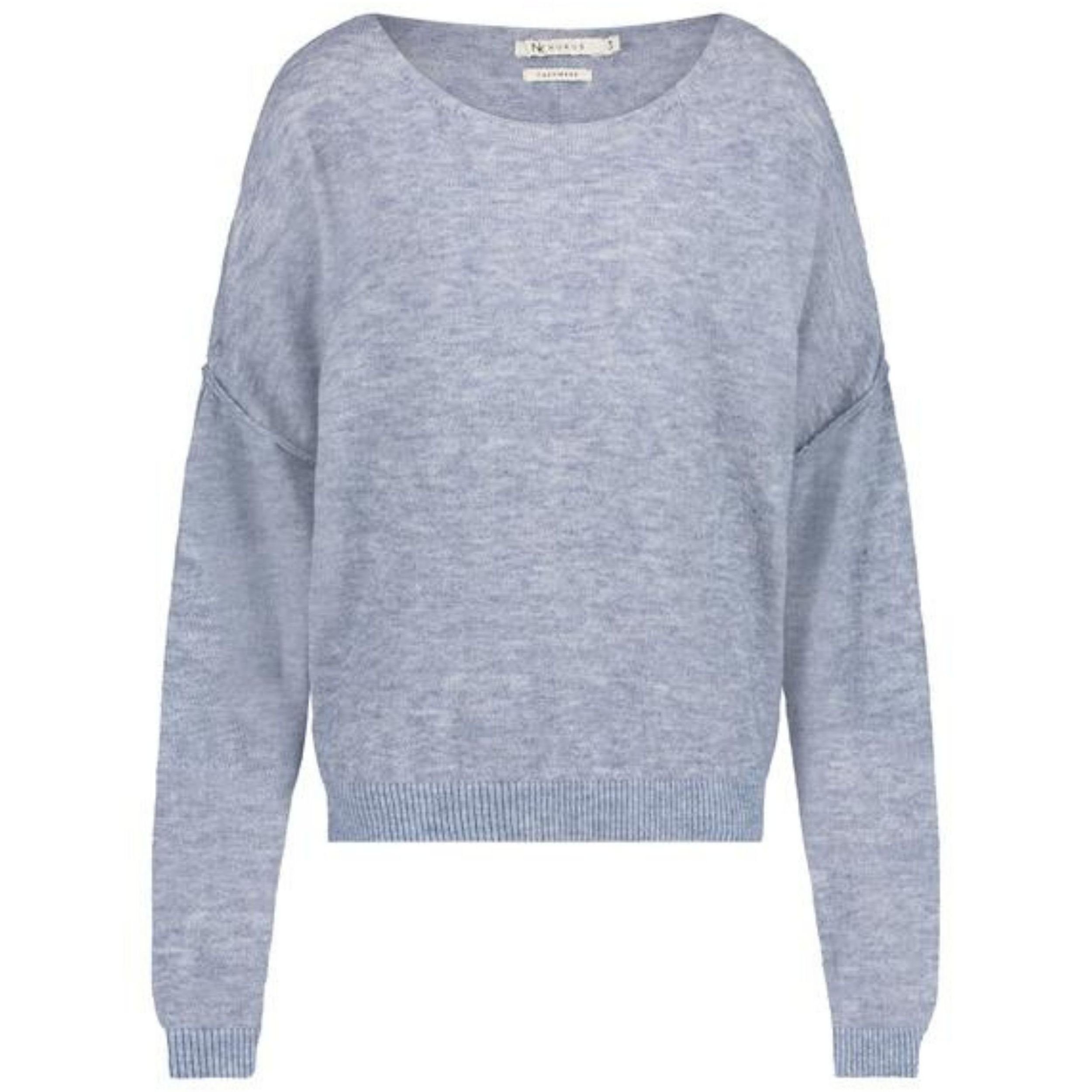 Pullover Farben Strickpullover Kaschmir mit versch. New Nukus und Sweater Wolle in Hellblau York (1-tlg)