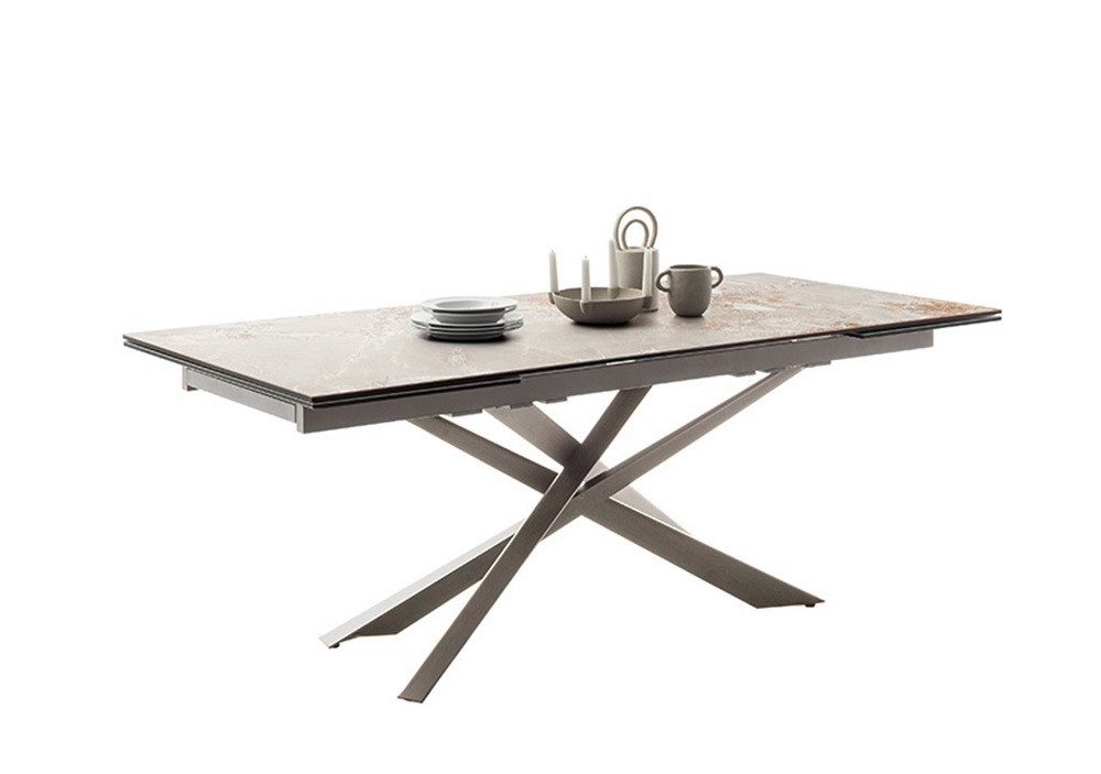 MCA furniture Esstisch Esstisch Tesero, grau / Edelstahl, ausziehbar, 200(300) x 95 (No-Set)