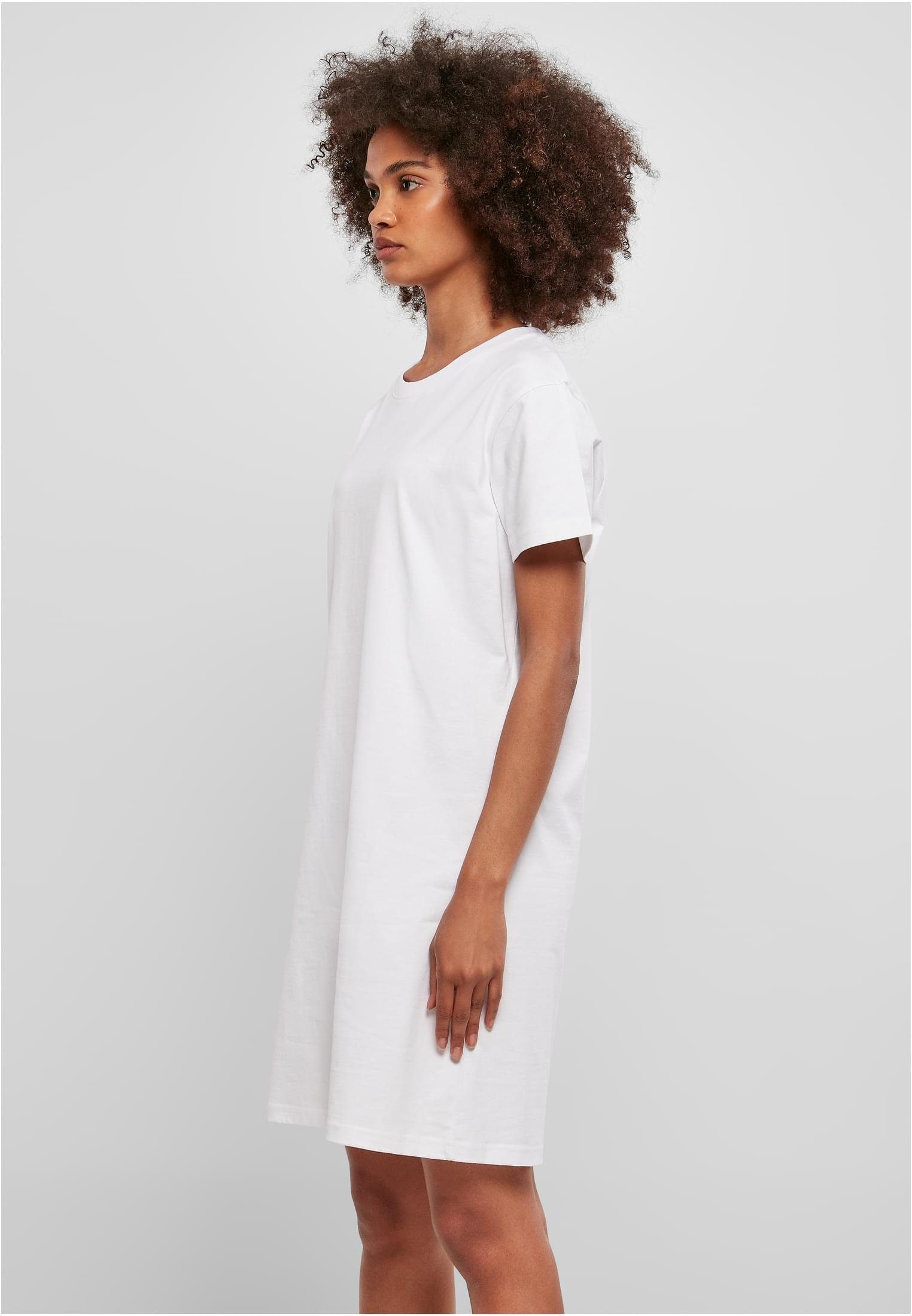 Recycled Ladies Damen white Tee URBAN Boxy Jerseykleid CLASSICS (1-tlg) Dress Cotton