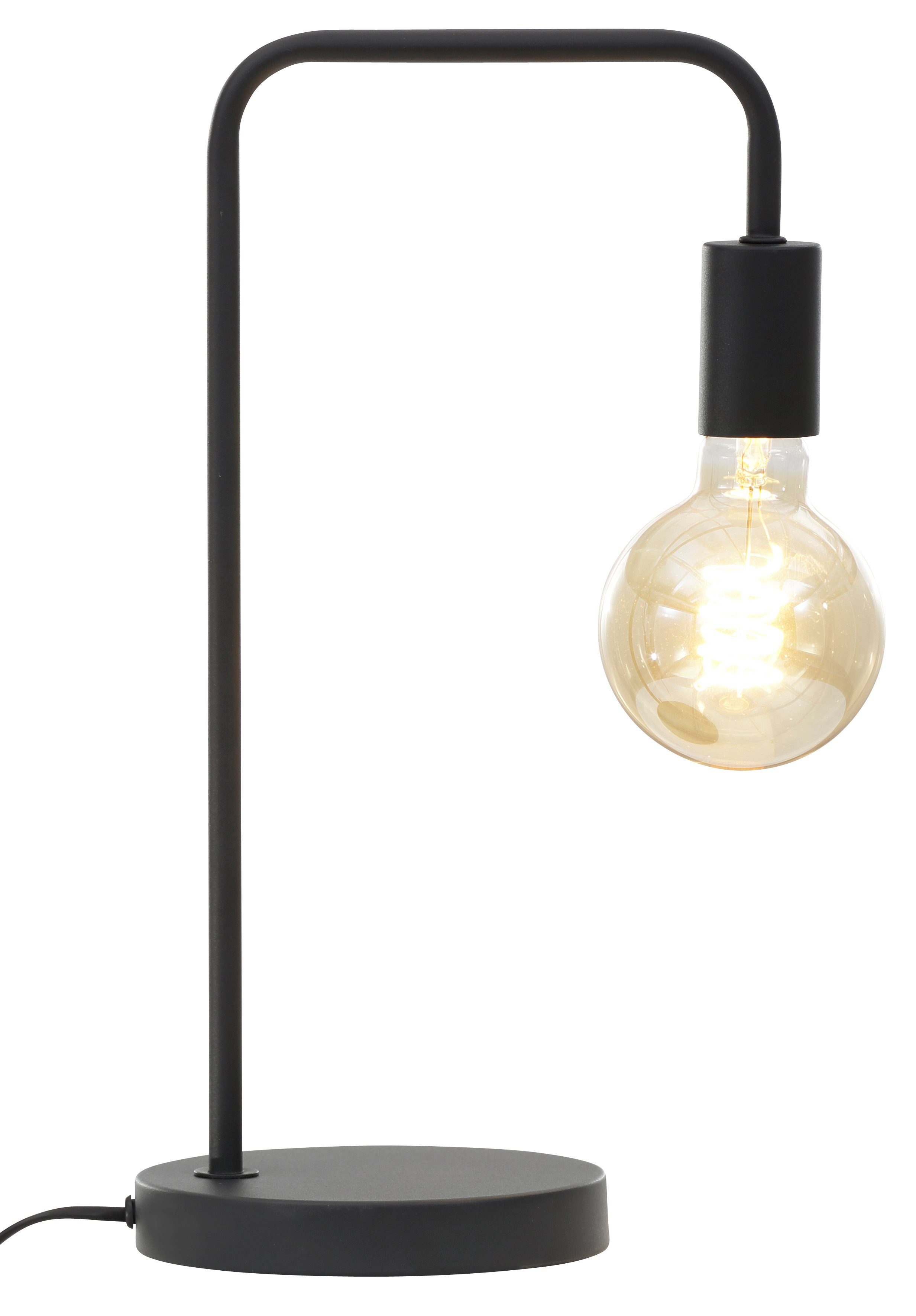 Höhe Tischleuchte Tischlampe Leuchtmittel, 42 cm ohne Jarla, Leonique schwarez goldfarbenen/schwarzen mit Fassungen,