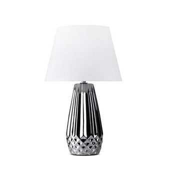 Konsimo Tischleuchte ERANA Tischlampe Nachttischlampe glänzend Keramik, Leuchmittel wechselbar, 1,5 m, E14