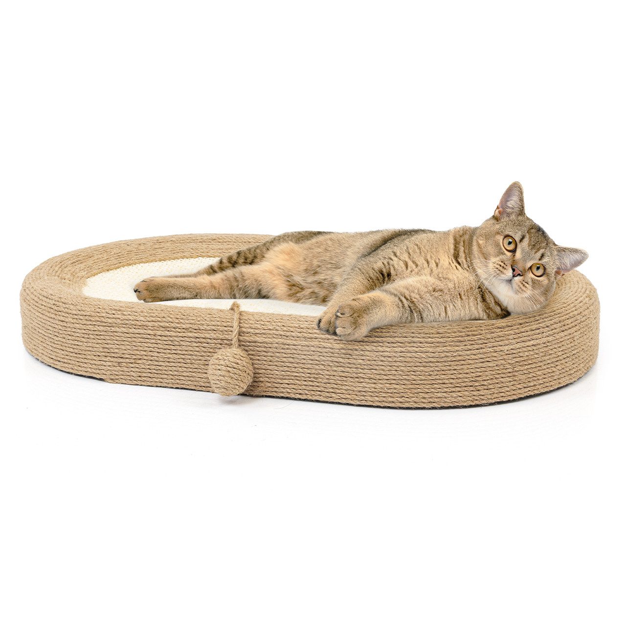Canadian Cat Company Kratzbrett Katzen Kratzlounge, Kratzpad, Katzenbett aus Sisal, Kratzlounge Sally, oval, ca. 60 x 40 x 8,5 cm