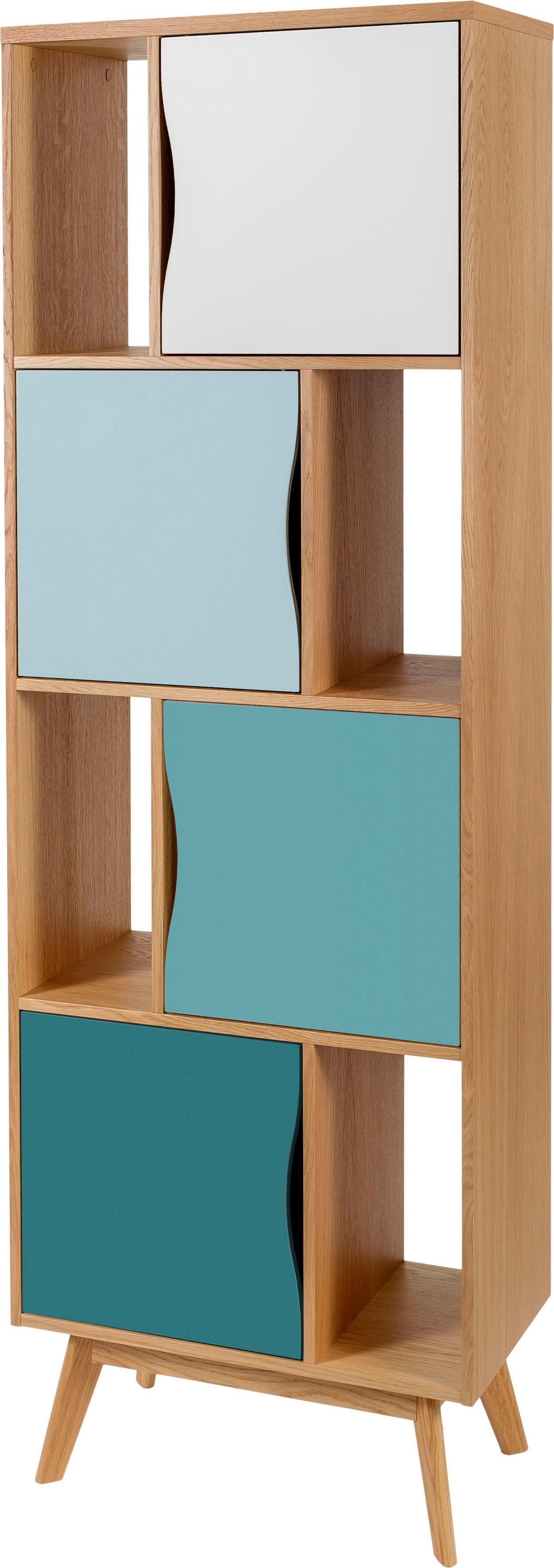 cm, skandinavisches schlichtes Eiche, eiche/mint Höhe 191 Woodman Design Holzfurnier Avon, aus Bücherregal